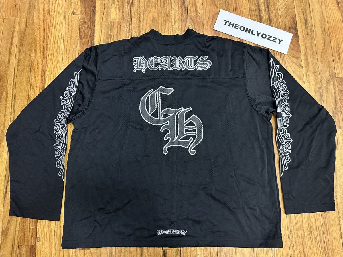 希少Chrome Hearts stadium mesh l/s jersey Chrome Hearts Stadium Mesh L/S Warm Up Jersey Black sz XXL