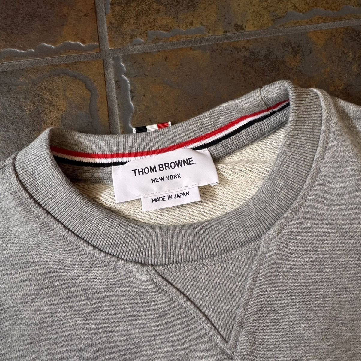 Thom Browne 4 Bar Crewneck Sweatshirt Grey Size US M / EU 48-50 / 2 - 3 Thumbnail
