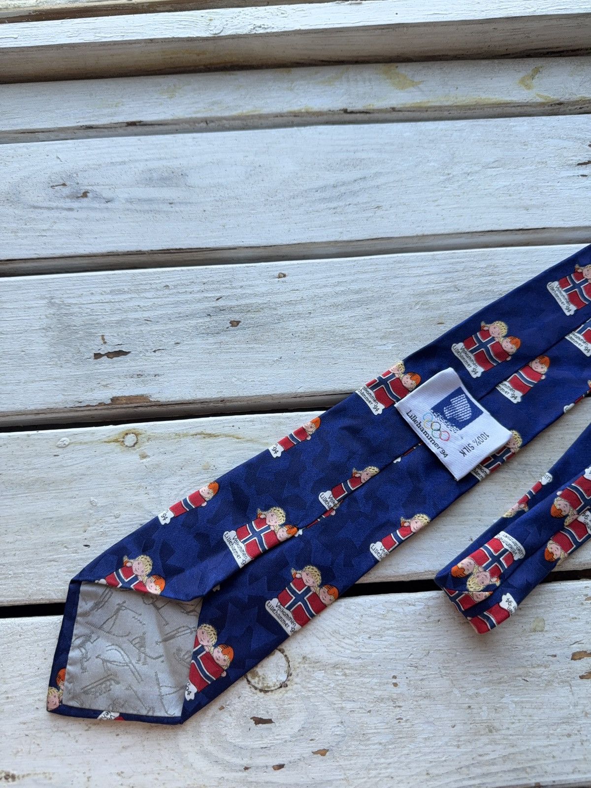 UEFA × Vintage Vintage 1994 Lillehammer Winter Olympics Tie Norway Flag Size ONE SIZE - 5 Thumbnail