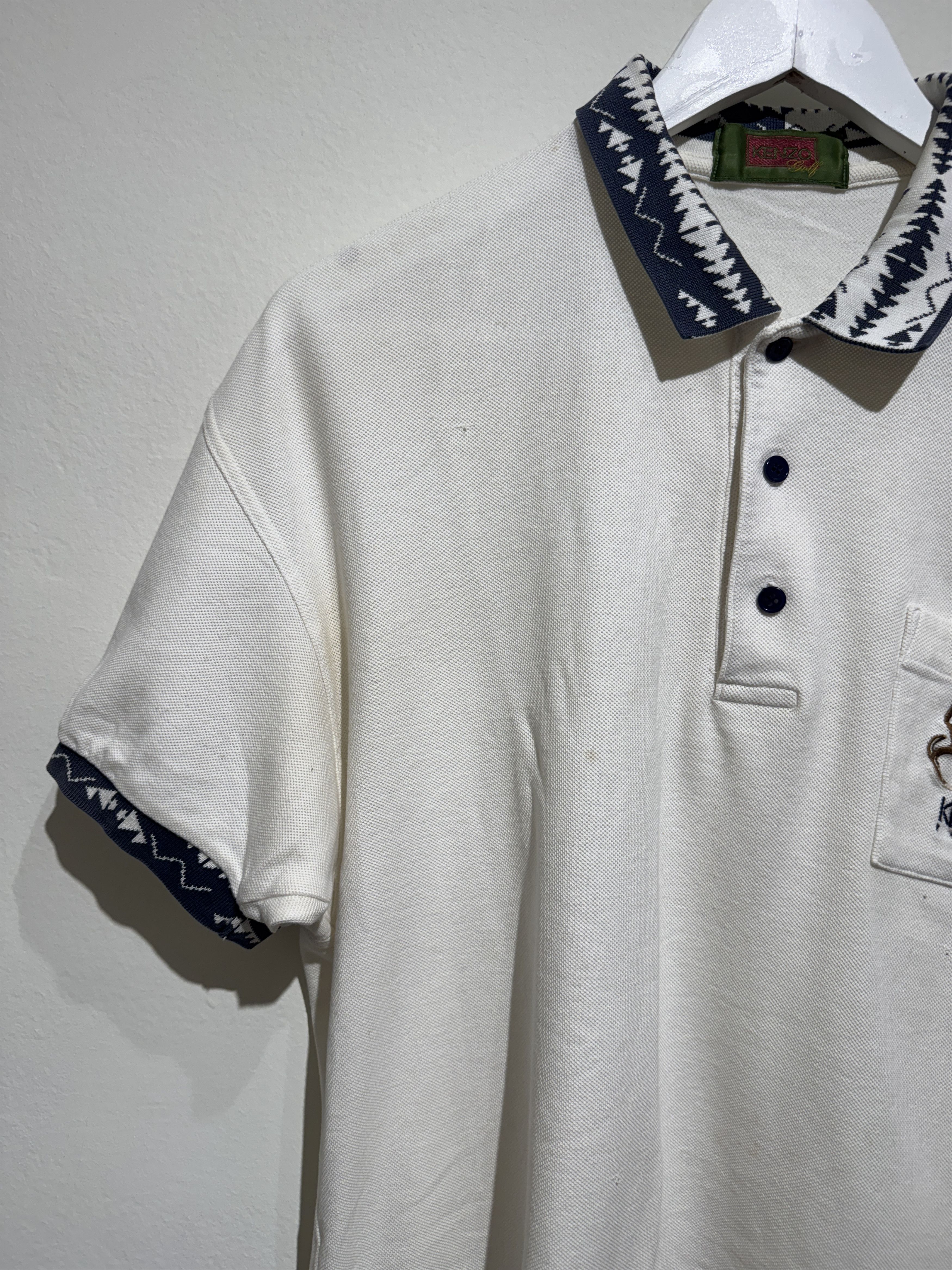 Kenzo Vintage Kenzo Golf Polo Shirt – Ivory with Embroidered Stag Size US S / EU 44-46 / 1 - 6 Thumbnail