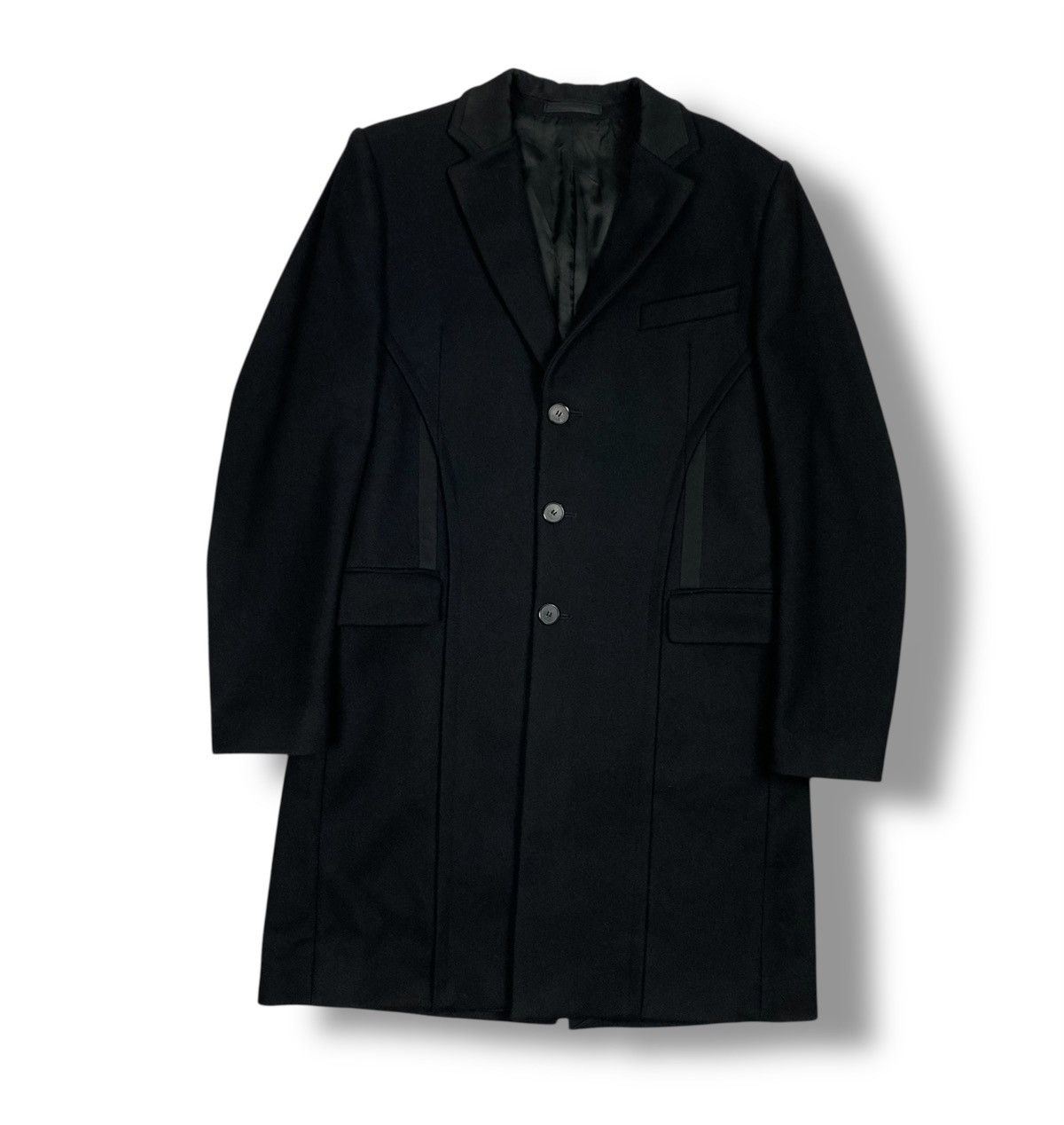Givenchy Givenchy Paris Black Wool Tailored Overcoat Size L Size US L / EU 52-54 / 3 - 1 Thumbnail