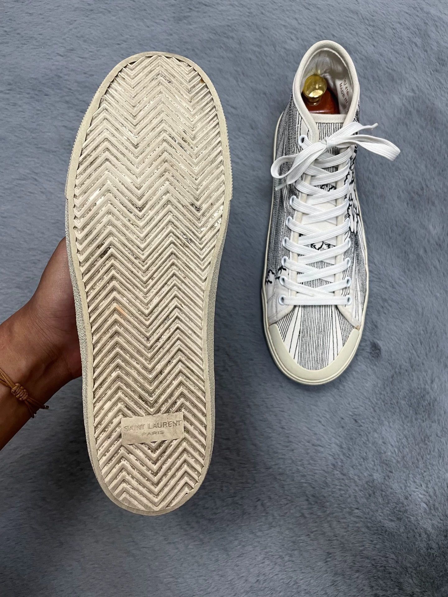 Saint Laurent Paris Authentic Saint Laurent 2016 runway style high-top sneakers Size US 9 / EU 42 - 3 Thumbnail