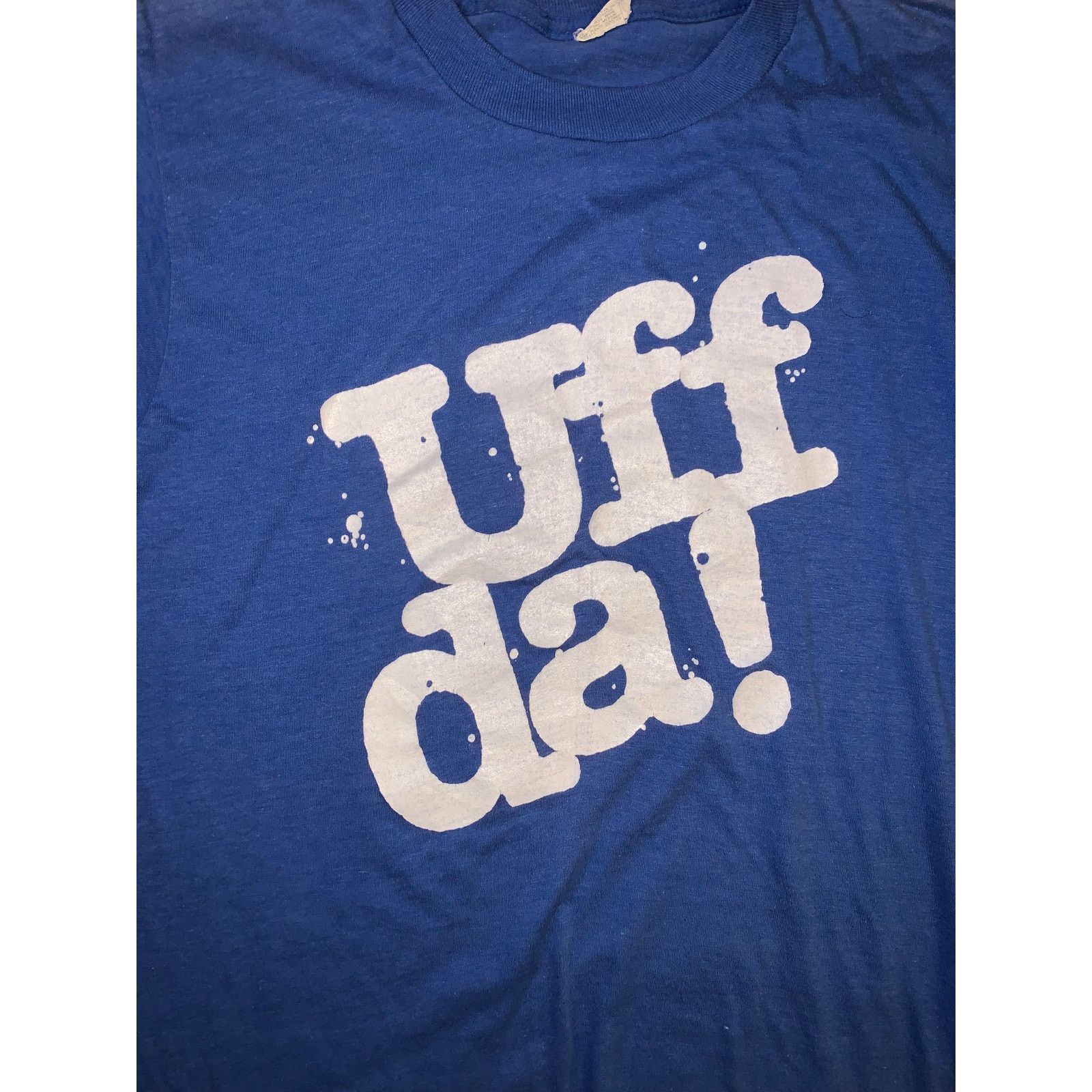 Other × Vintage Vtg 80s Uff Da T Shirt Screen Stars Blue 50/50 Single Stitch Size US M / EU 48-50 / 2 - 1 Thumbnail