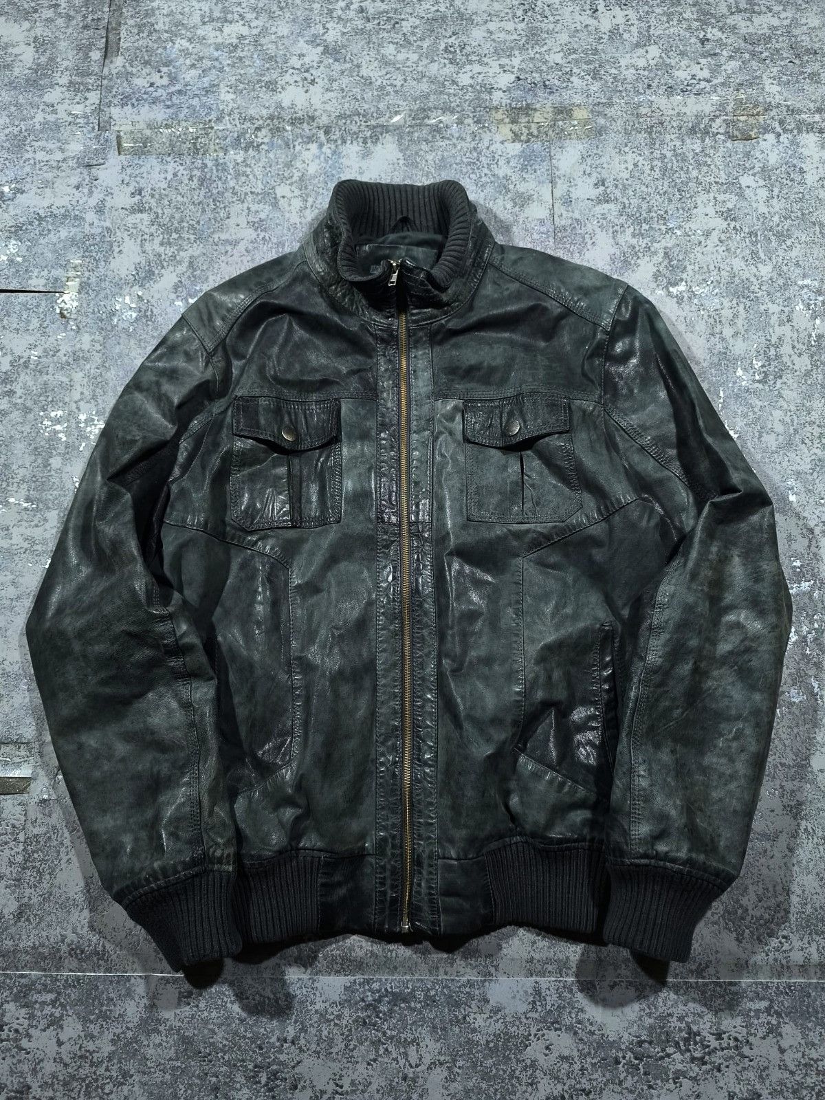 Leather avantgarde dark green hedi slimane type bomber jacket Size US L / EU 52-54 / 3 - 11 Thumbnail