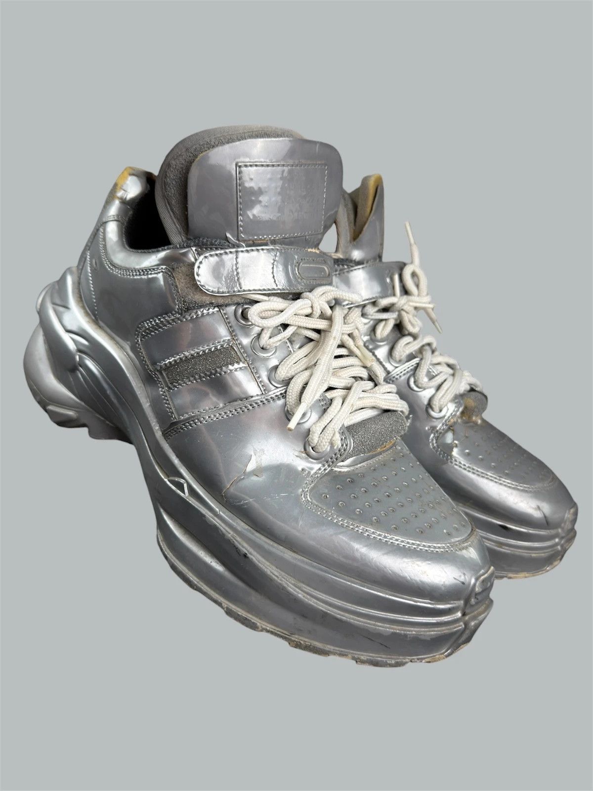 Maison Margiela Retro Fit Chunky metal silver trainers