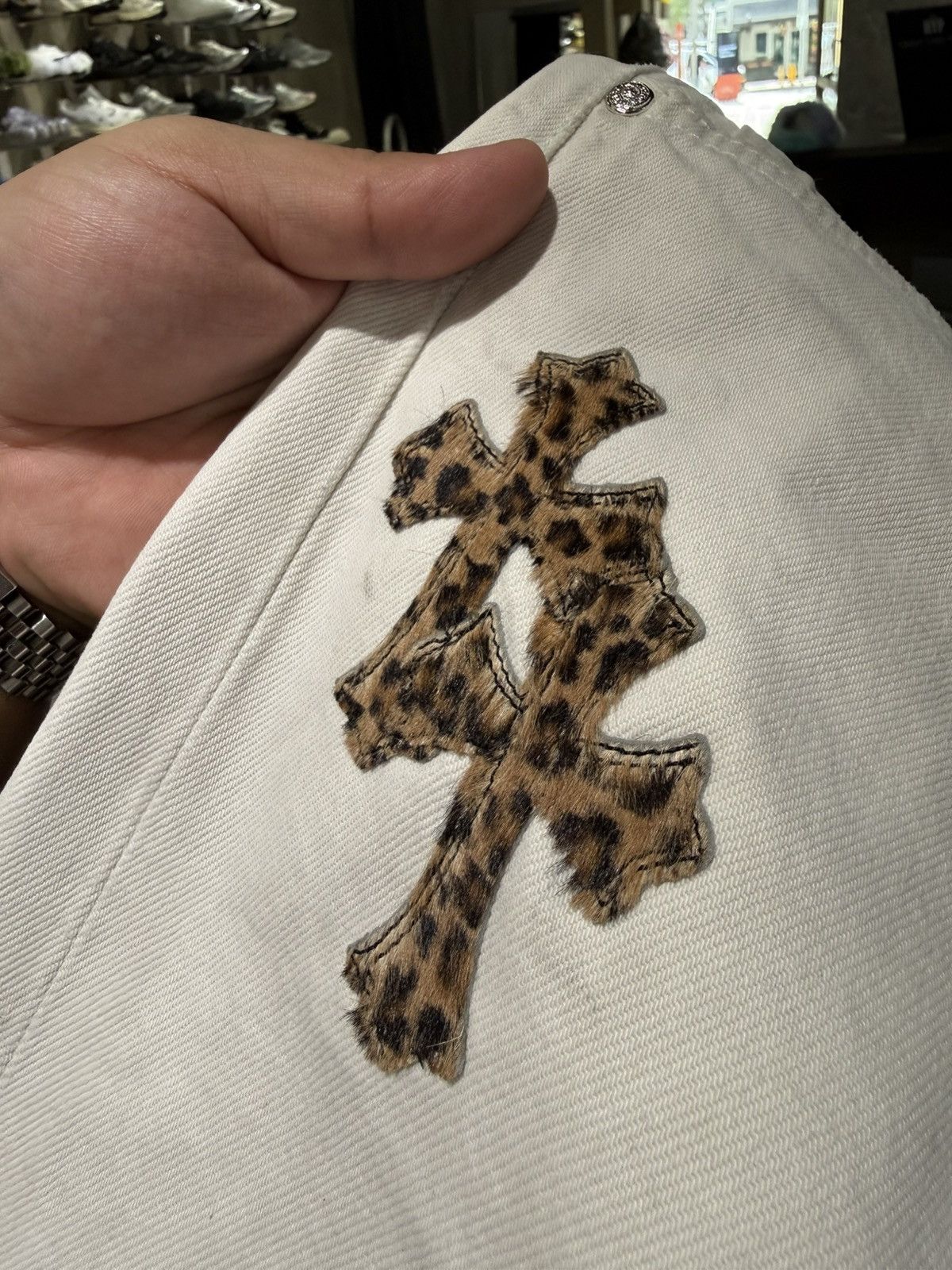 Chrome Hearts Chrome Hearts White Levi’s 501 Leopard Cross Patch Jeans Size US 34 / EU 50 - 5 Thumbnail