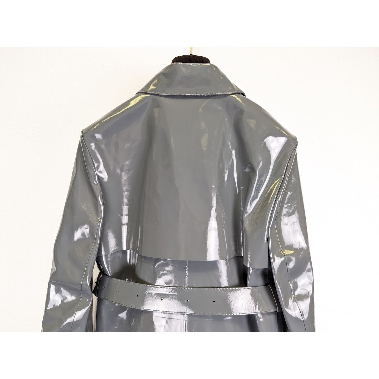 Bottega Veneta o1rshd1 High Shine Leather Calf Coat in Black-Graphite Size XS / US 0-2 / IT 36-38 - 19 Thumbnail