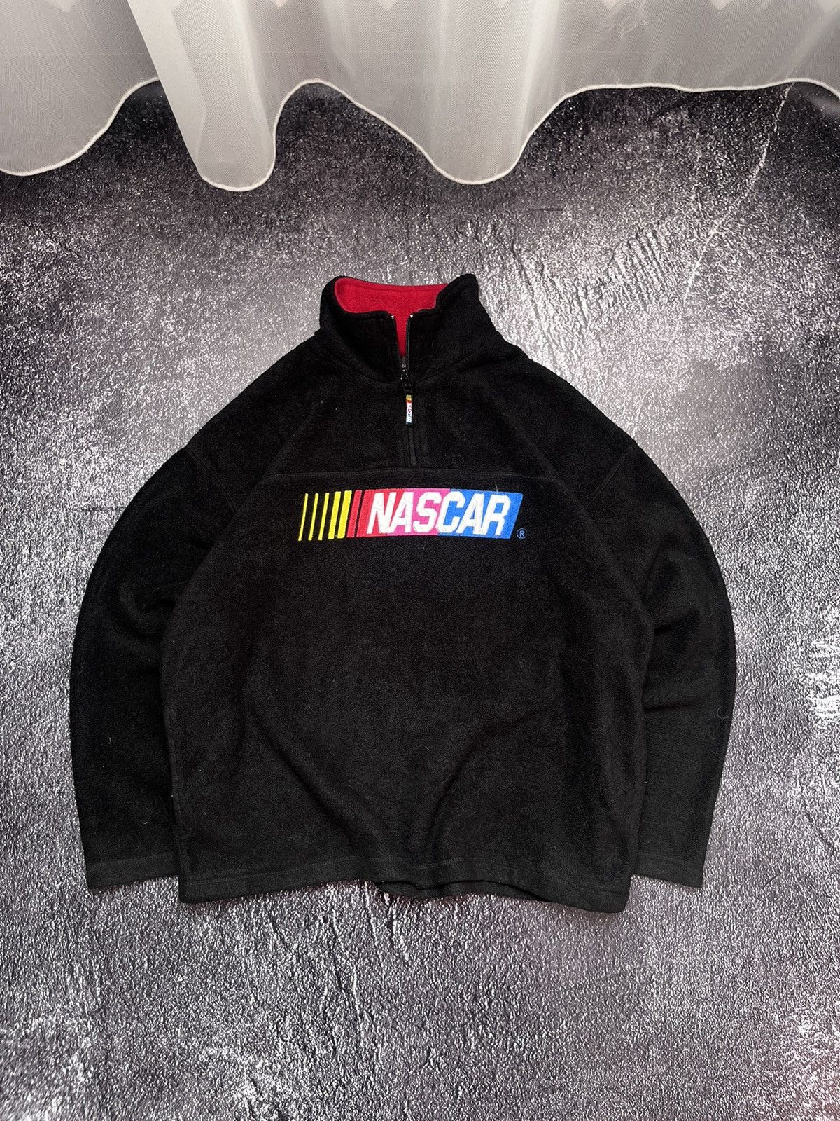 NASCAR Vintage 1990s NASCAR Embroidered Quarter Zip Pullover Fleece Size US S / EU 44-46 / 1 - 1 Thumbnail