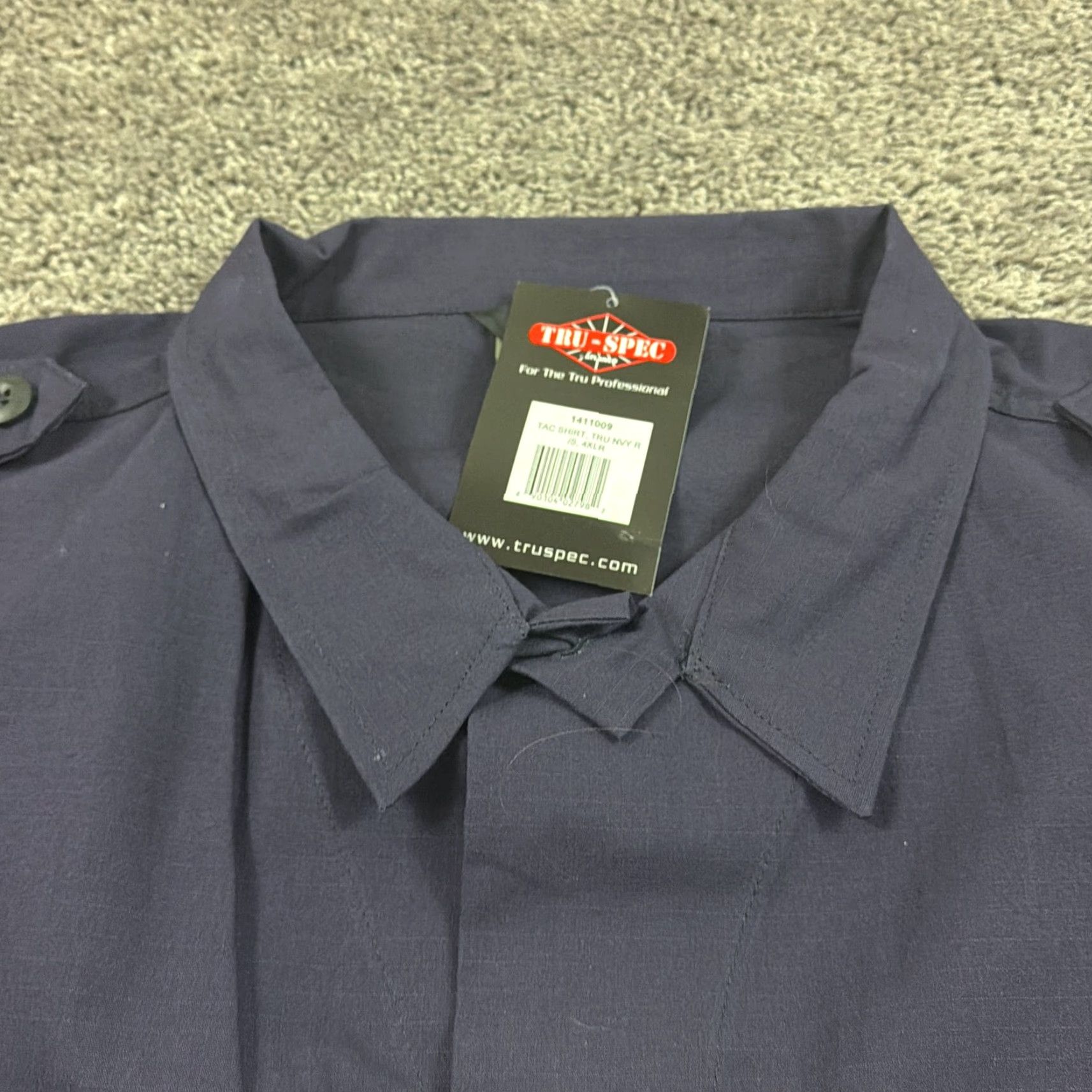 Vintage Tru-Spec Shirt Mens 4XL Blue Canvas Tactical Utility Long Sleeve Pockets Work Button-Up Shirt Mens 4XL Regular Blue Workwear Pockets Size US XXL / EU 58 / 5 - 4 Thumbnail