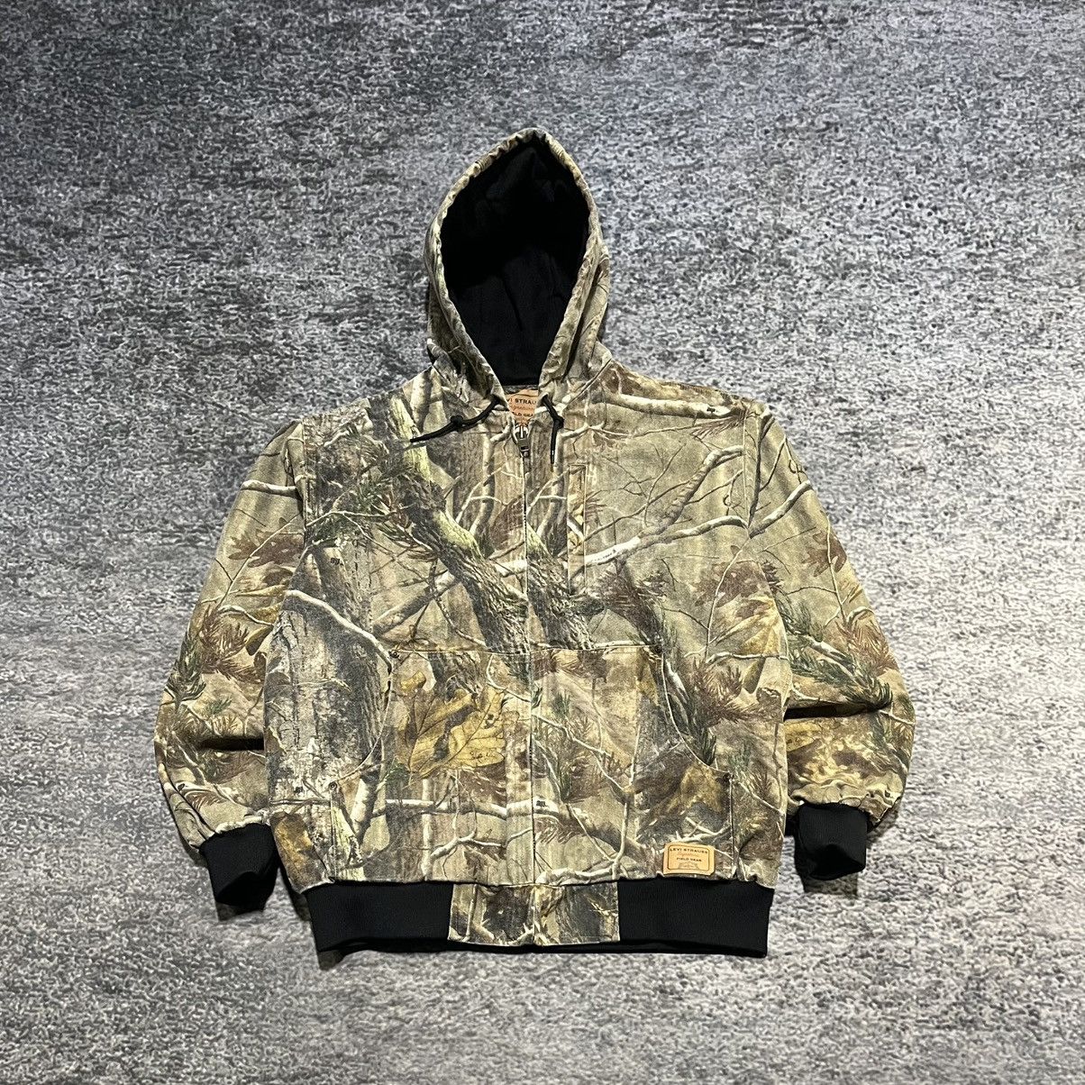 Levi's Vintage Levi Strauss Camo Hooded Jacket Canvas Workwear Size US M / EU 48-50 / 2 - 1 Thumbnail