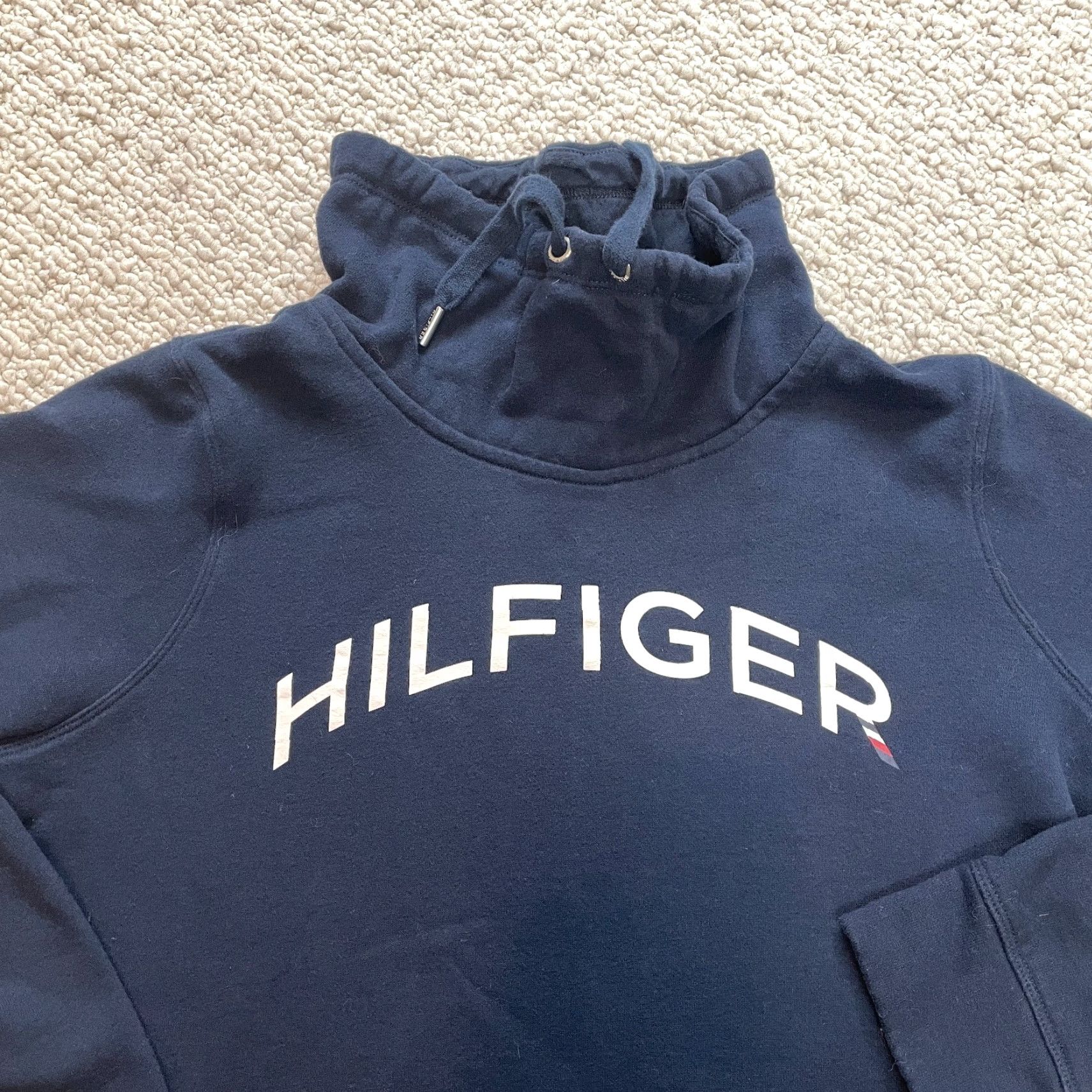 Tommy Hilfiger Tommy Hilfiger Sweatshirt Womens L Navy Blue Fleece Cowl Neck Logo Pullover Casual Size L / US 10 / IT 46 - 2 Thumbnail