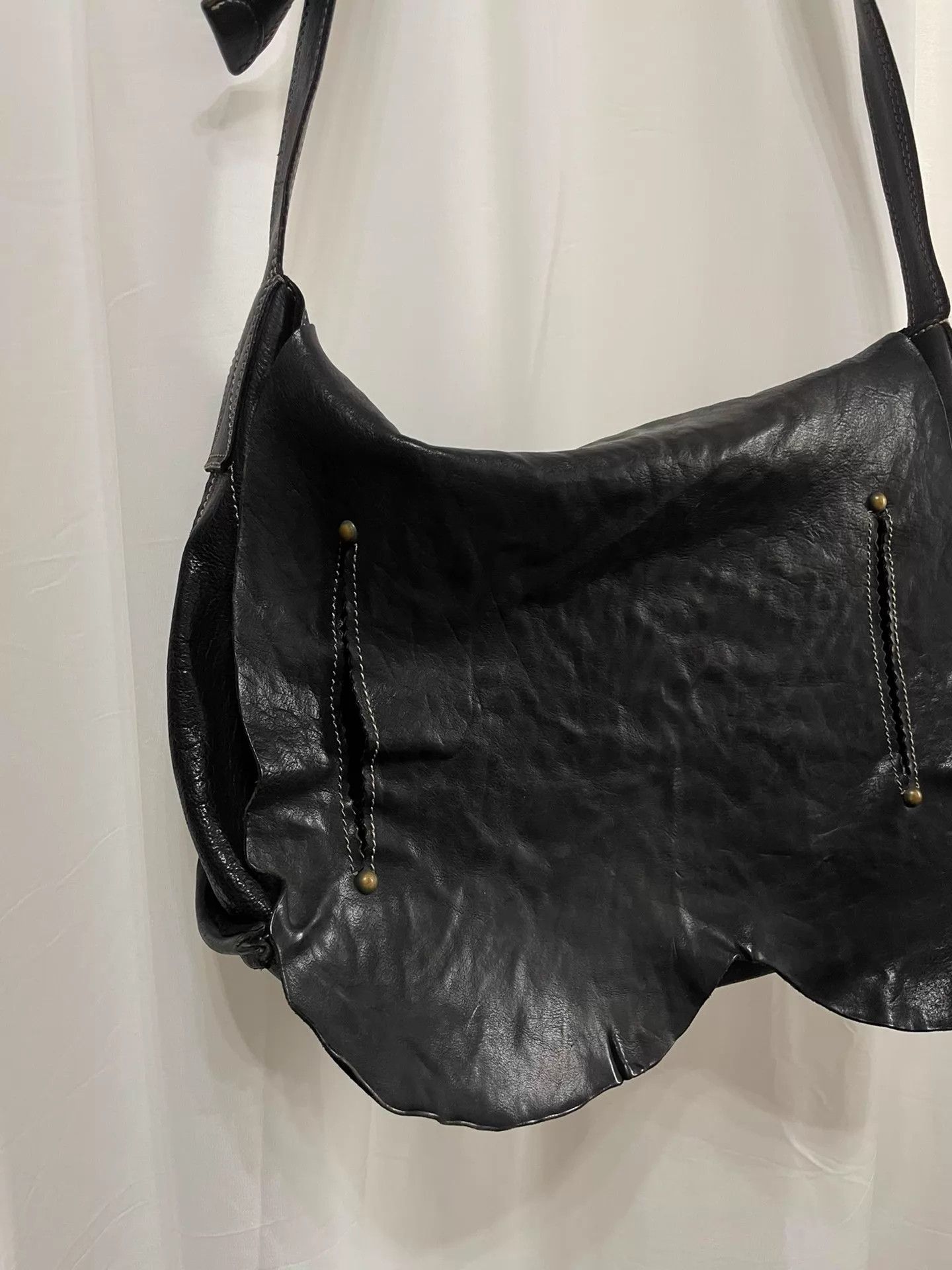 Other Yasuro Rojima Vtg Cowhide Irregular Unisex S/C Bag Size ONE SIZE - 3 Thumbnail