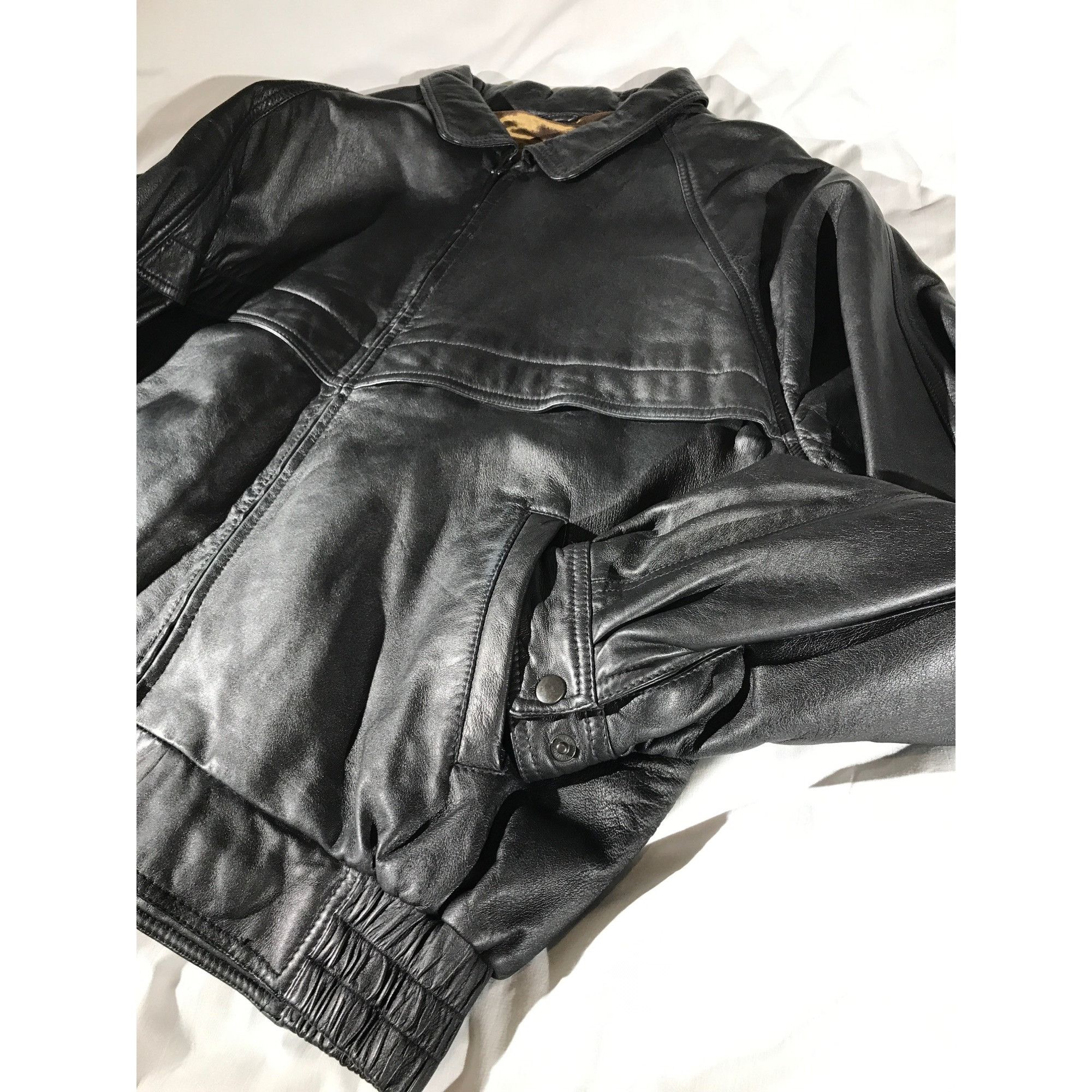 Vintage Watershed by William Harry Black Lamb Skin Leather Jacket Size US XL / EU 56 / 4 - 3 Thumbnail