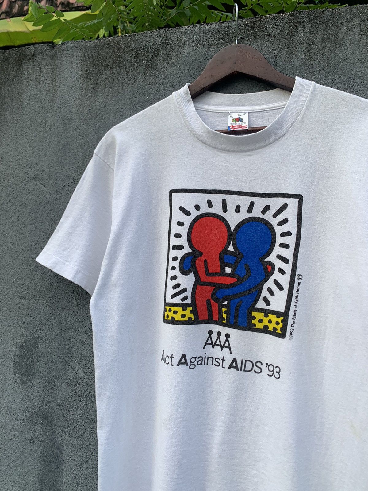 Vintage Vintage 1993 KERITH HARING ACT AGAINST AIDS Tshirt Size US M / EU 48-50 / 2 - 3 Thumbnail