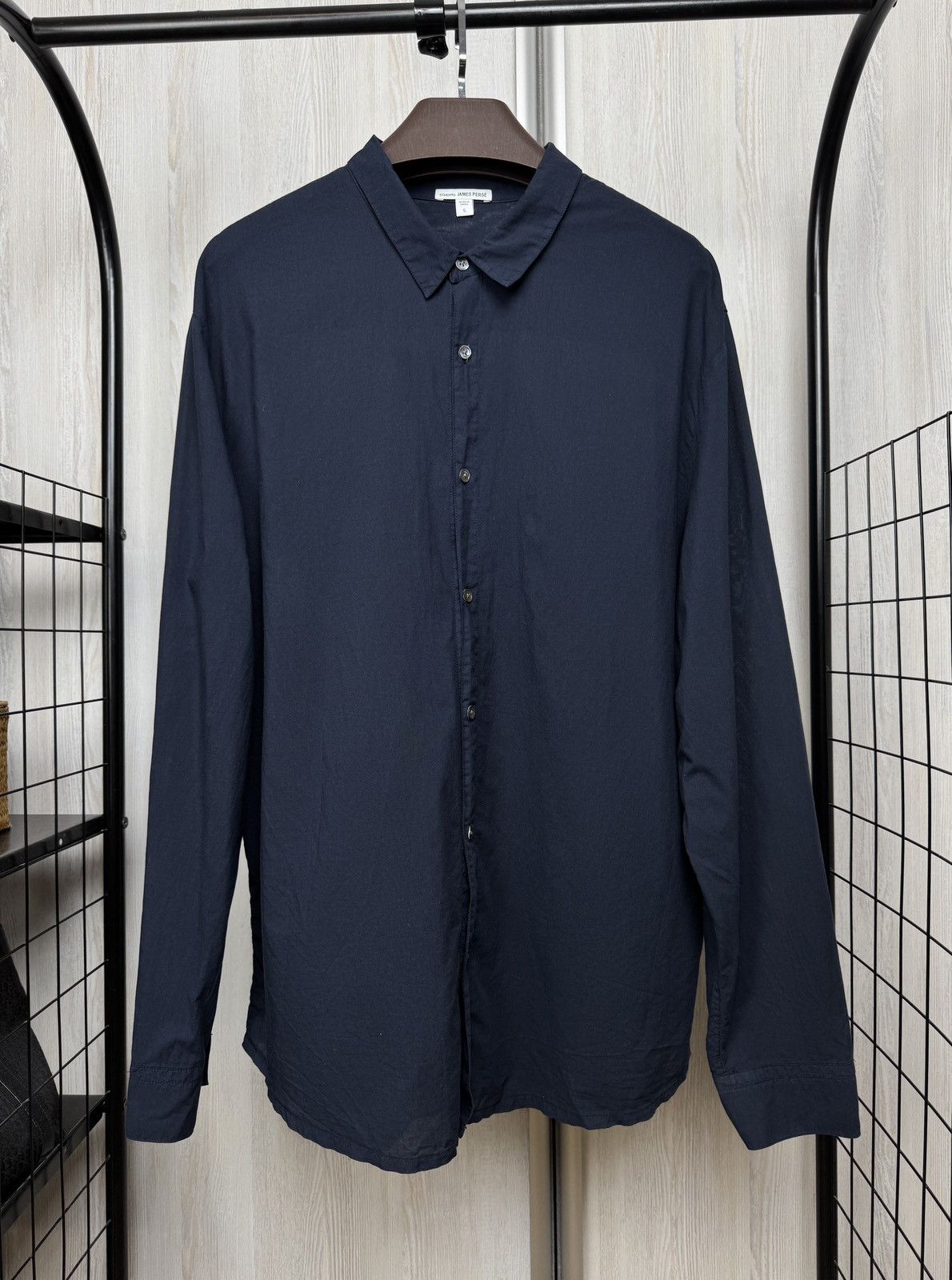Standard James Perse solid navy blue vintage rare ls shirt