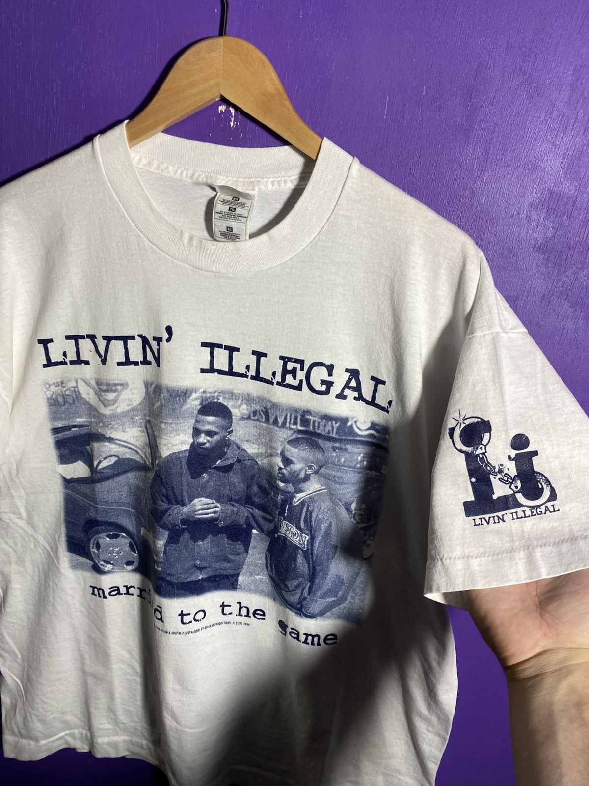 Rap Tees × Vintage Vintage 1996 Livin illegal hollow point records t-shirt Size US XL / EU 56 / 4 - 3 Thumbnail