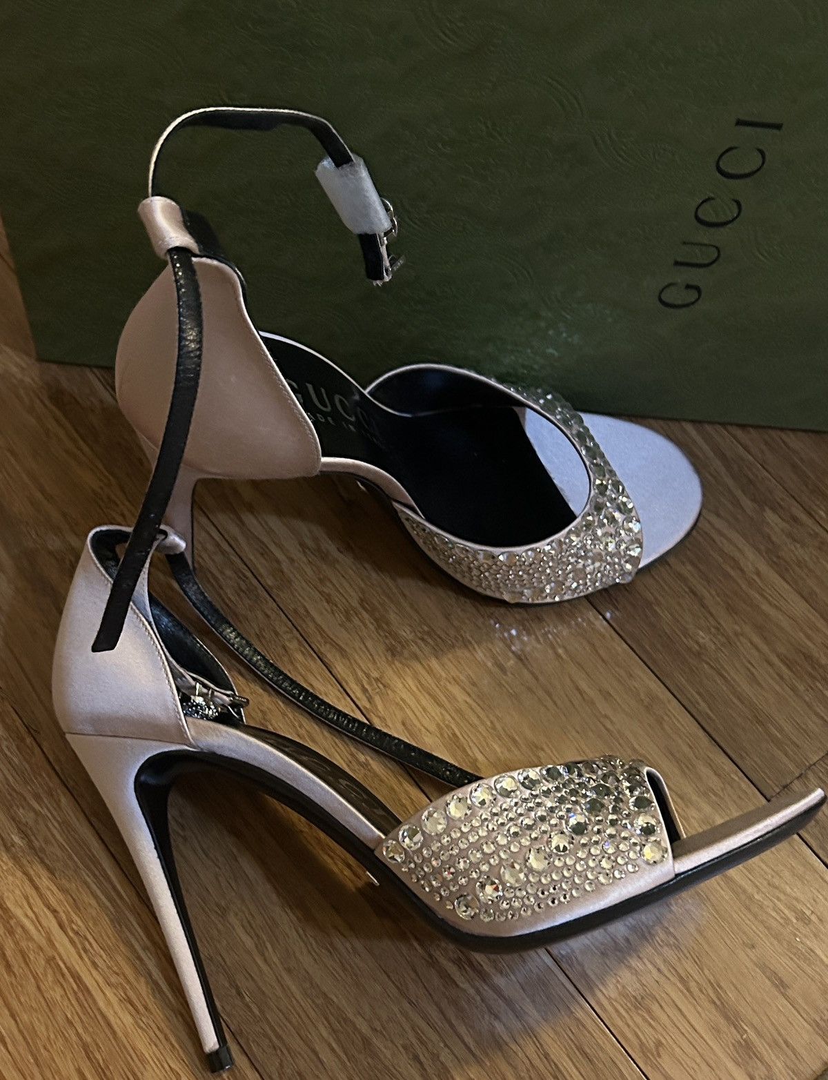 Gucci Gucci GG Crystal Satin Slide Raso Seta Malaga Kid Sandal Size US 9 / IT 39 - 4 Thumbnail