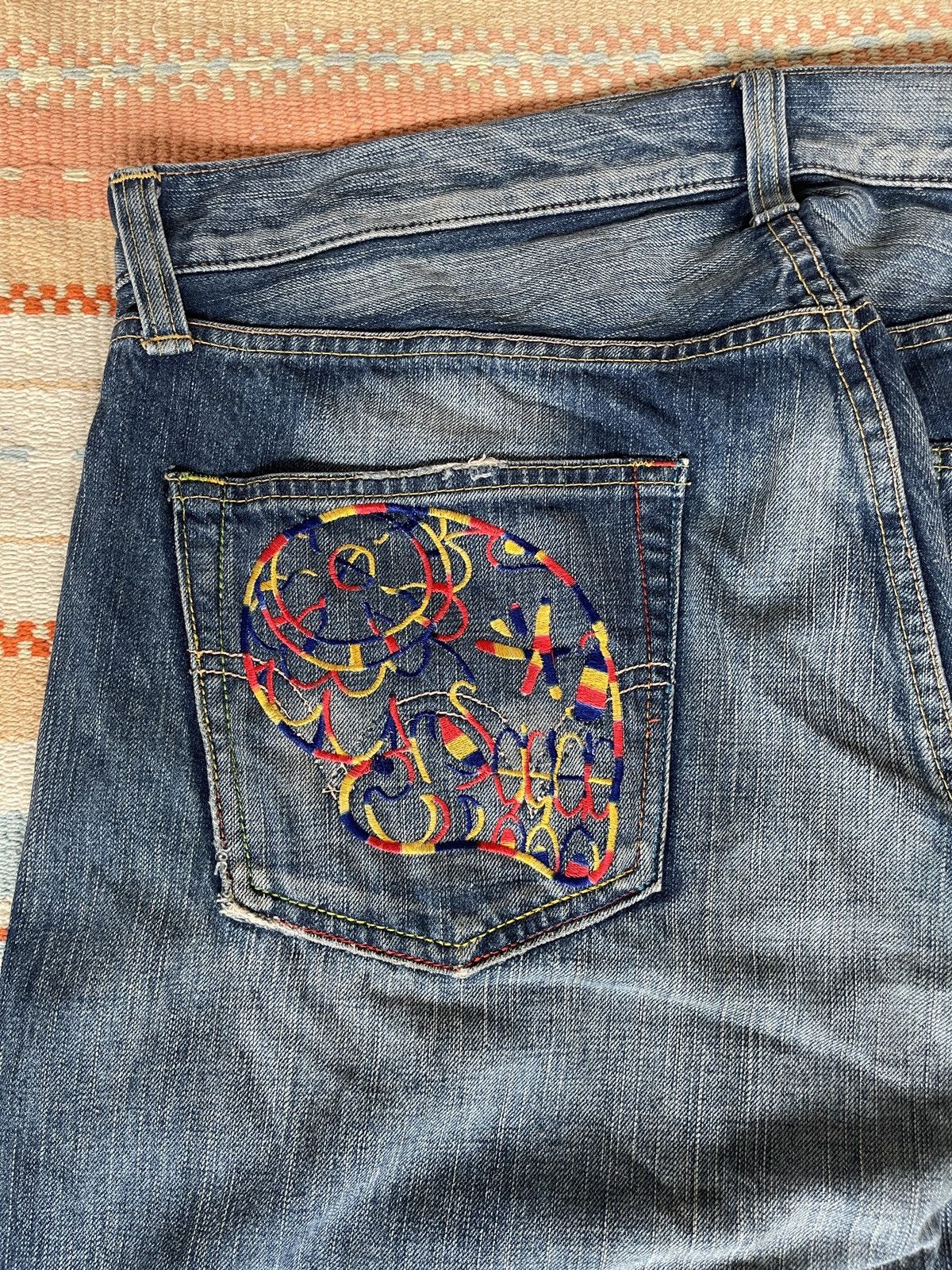 Edwin Vintage 90s🔥EDWIN✖️MURDER Squared🔥EMBROIDERY Distressed Denim Size US 38 / EU 54 - 15 Thumbnail