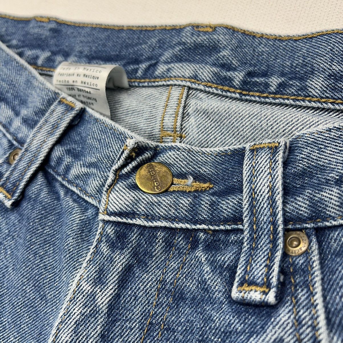 Carhartt × Vintage Carhartt Jeans Blue Loose Fit Straight Blue Faded Logo Y2K Size US 33 - 6 Thumbnail