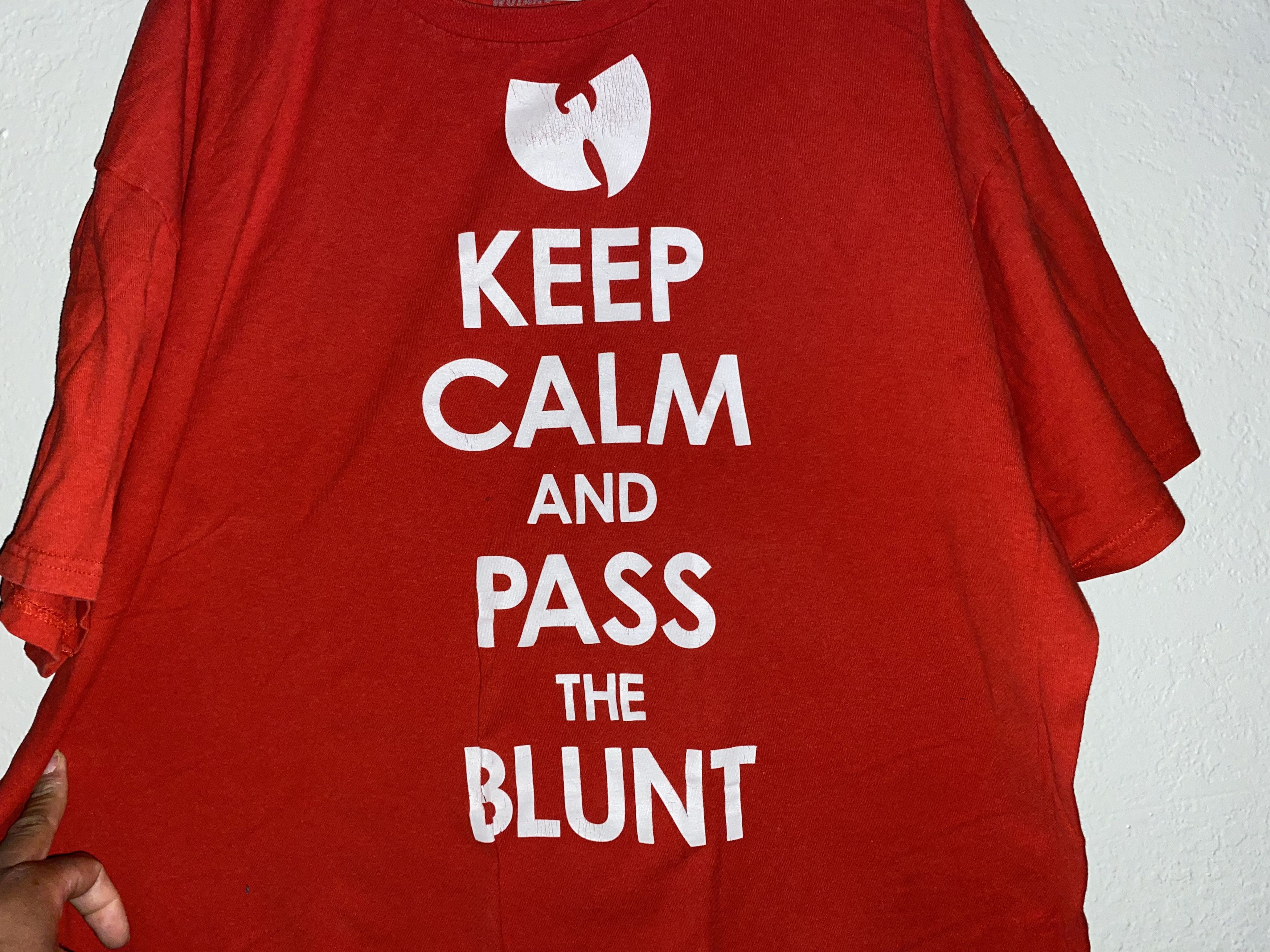 Vintage × Wu-Tang Clan Wu Tang Brand WEAR t shirt Keep CALM Pass BLUNT smoke 3XL 2X Size US XXL / EU 58 / 5 - 2 Thumbnail