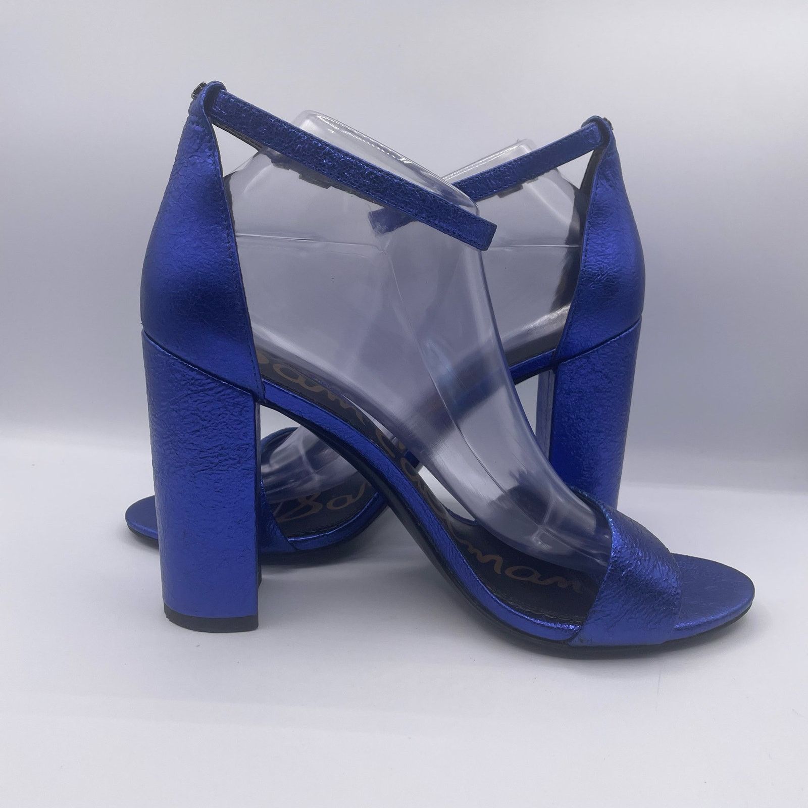 Sam Edelman Sam Edelman Yaro Metallic Blue Heels Pumps 10.5 Size US 10.5 / IT 40.5 - 4 Thumbnail