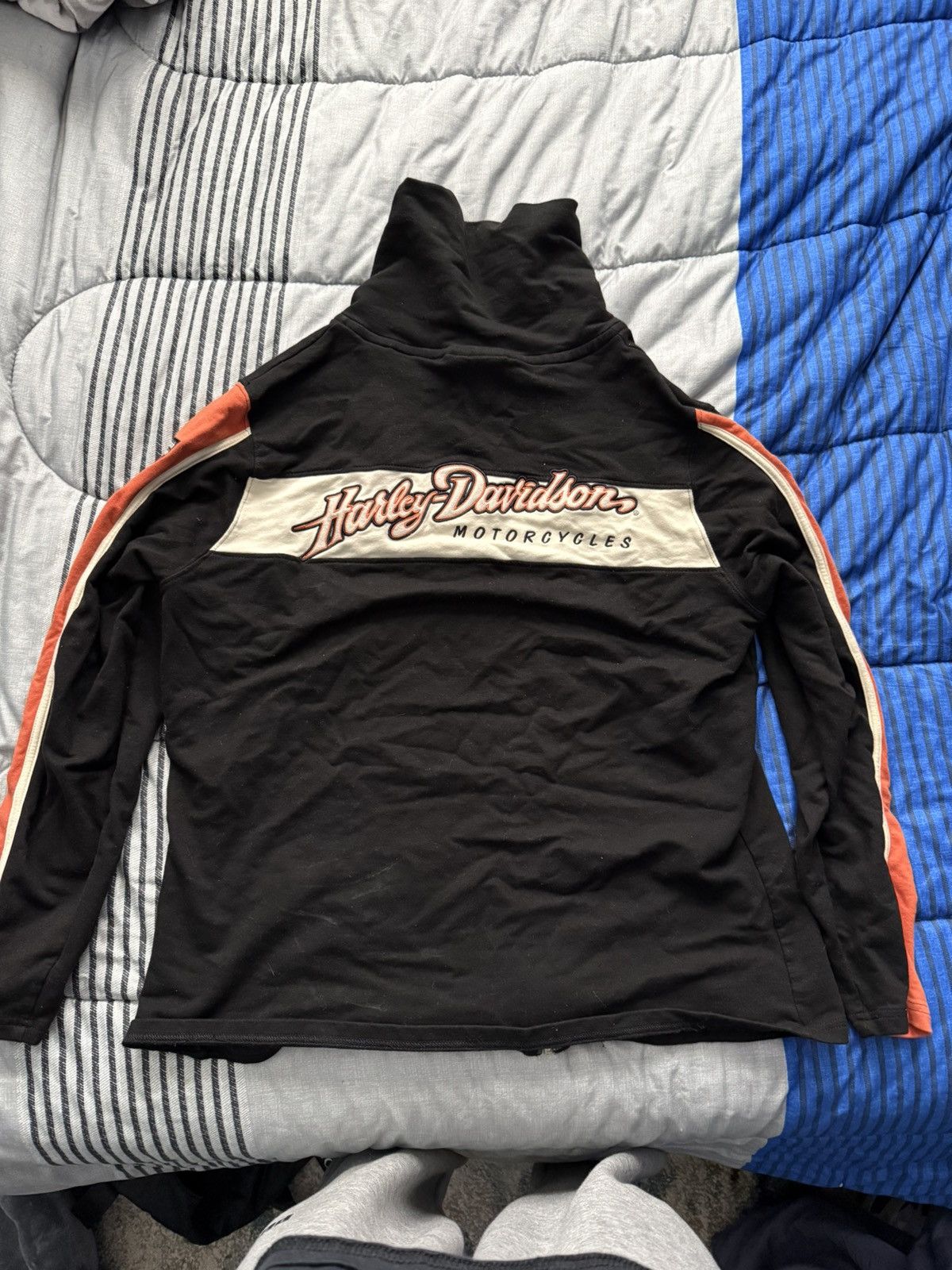 Harley Davidson Harley Davidson black and orange zip-up jacket Size US XXL / EU 58 / 5 - 6 Thumbnail