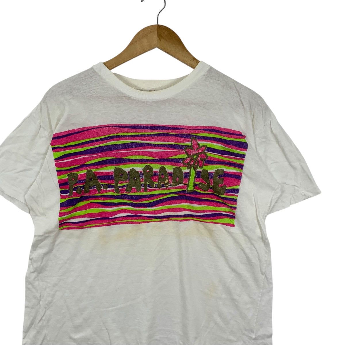 Other Vintage PA PARADISE HAWAII Hand Print Painting Tee Shirt Top Size S / US 4 / IT 40 - 4 Thumbnail