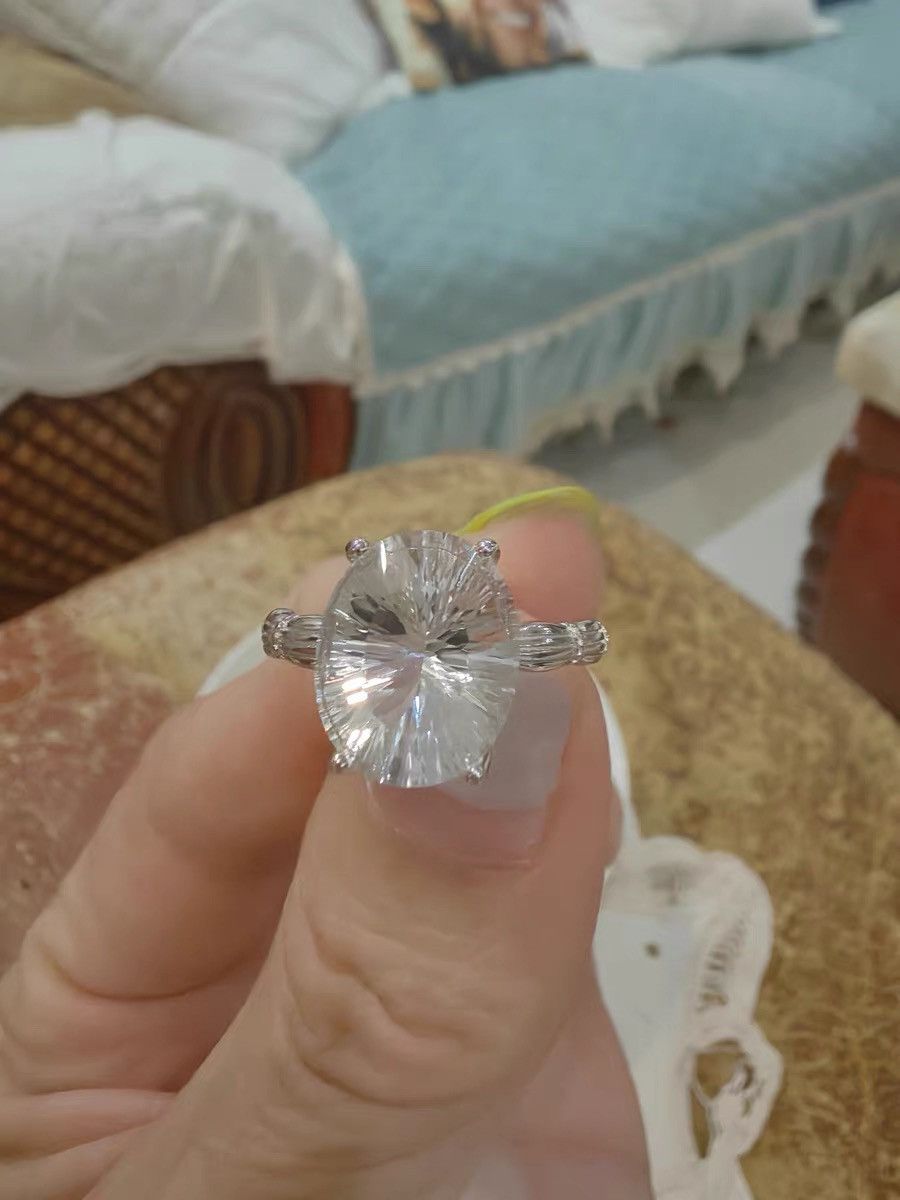 Sterling Silver Natural Clear Quartz Ring Size ONE SIZE - 2 Thumbnail