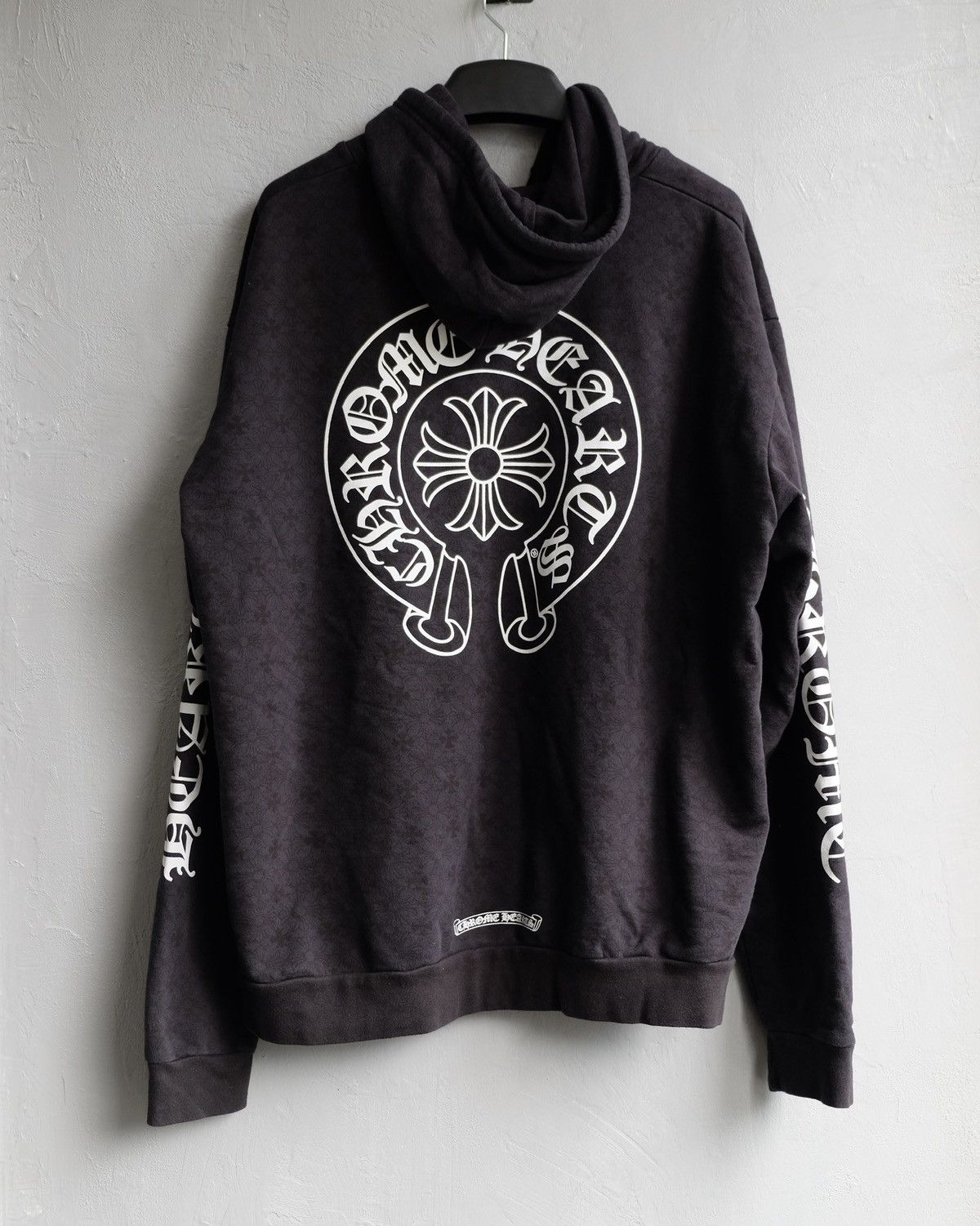 Chrome Hearts Chrome Hearts Black Script Jacquard Print Zip Up Hoodie ...