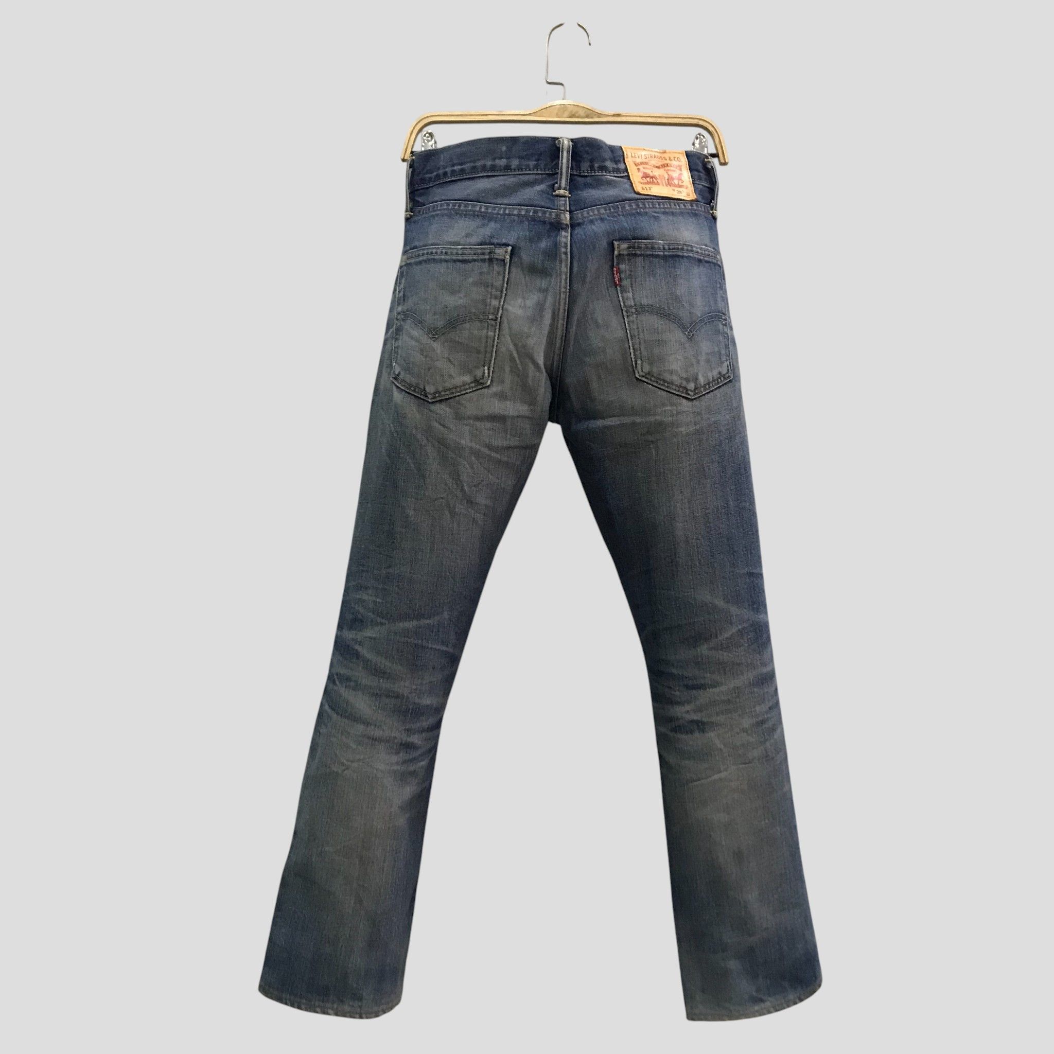 Levi's Vintage Levi’s 513 Straight Slim Distressed Faded Blue Jeans Size US 28 / EU 44 - 2 Thumbnail