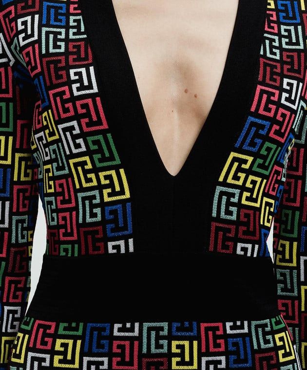 Balmain o1s1wg110725 Monogrammed Mini Dress in Multicolor Size S / US 4 / IT 40 - 5 Thumbnail