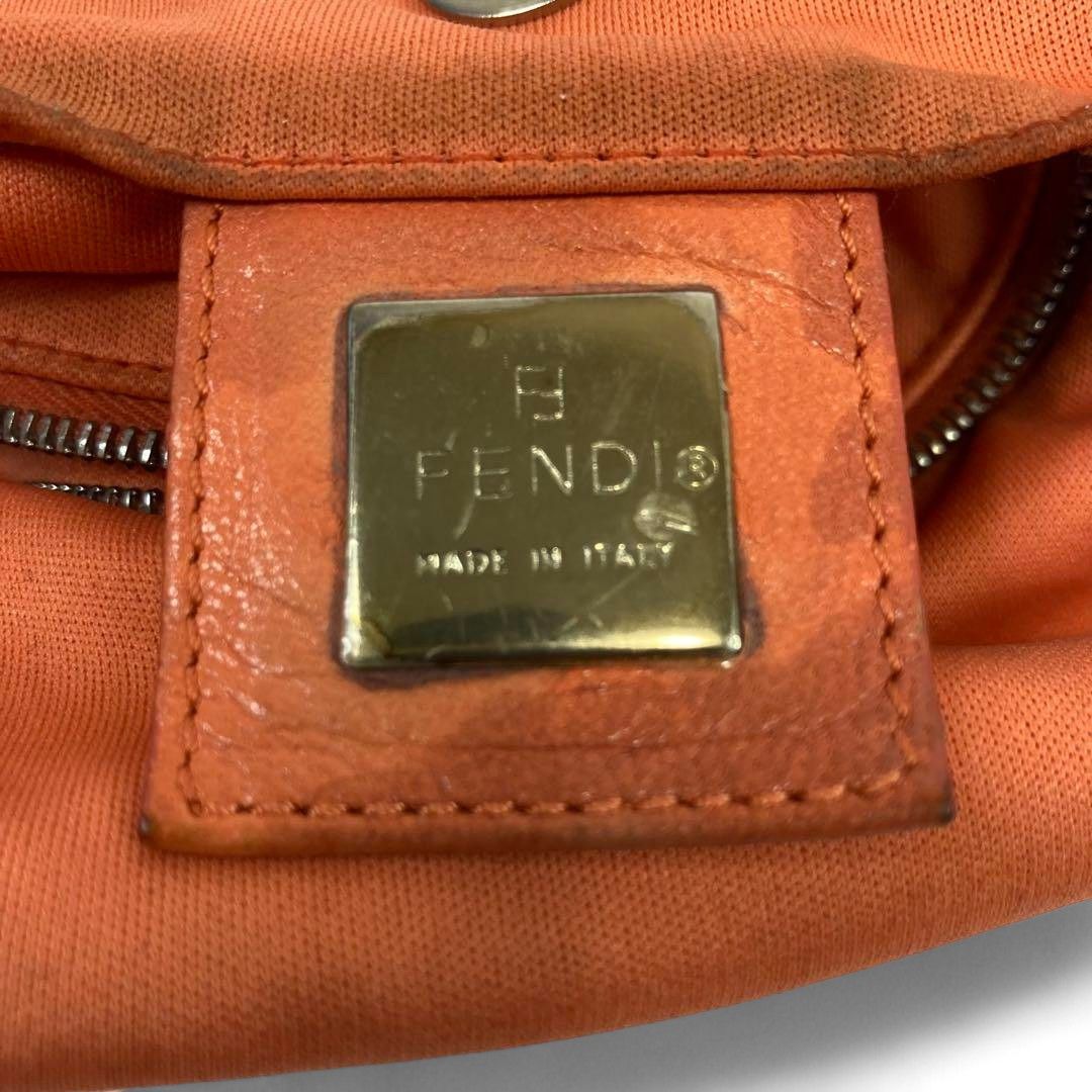 Fendi Fendi - Mamma Handbag Leather Shoulder Bag Orange Silver Size ONE SIZE - 10 Thumbnail