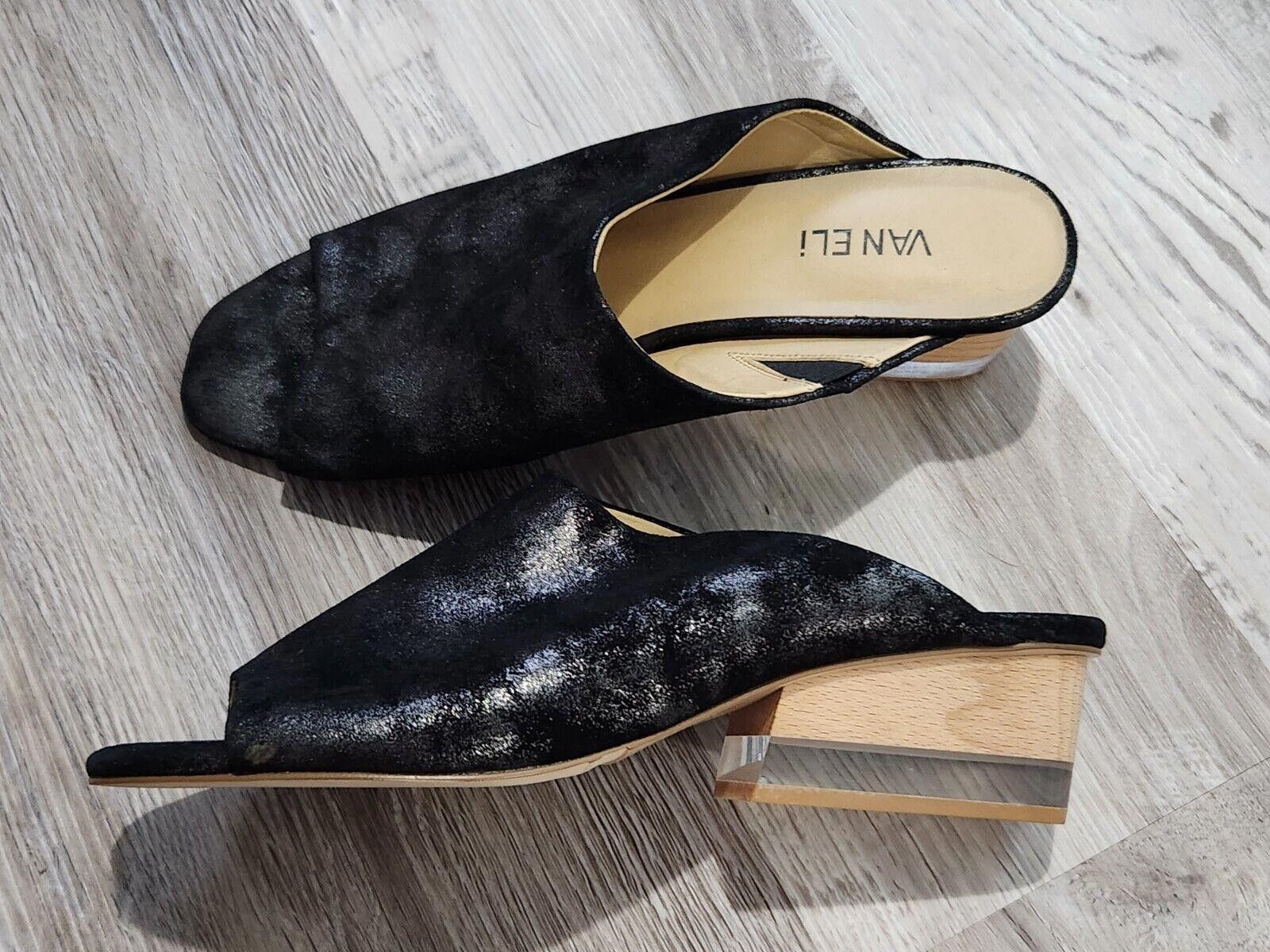 Designer Vaneli Shoes Sz 10 WIDE Black Sparkled slip On wedge Size US 10 / IT 40 - 2 Thumbnail