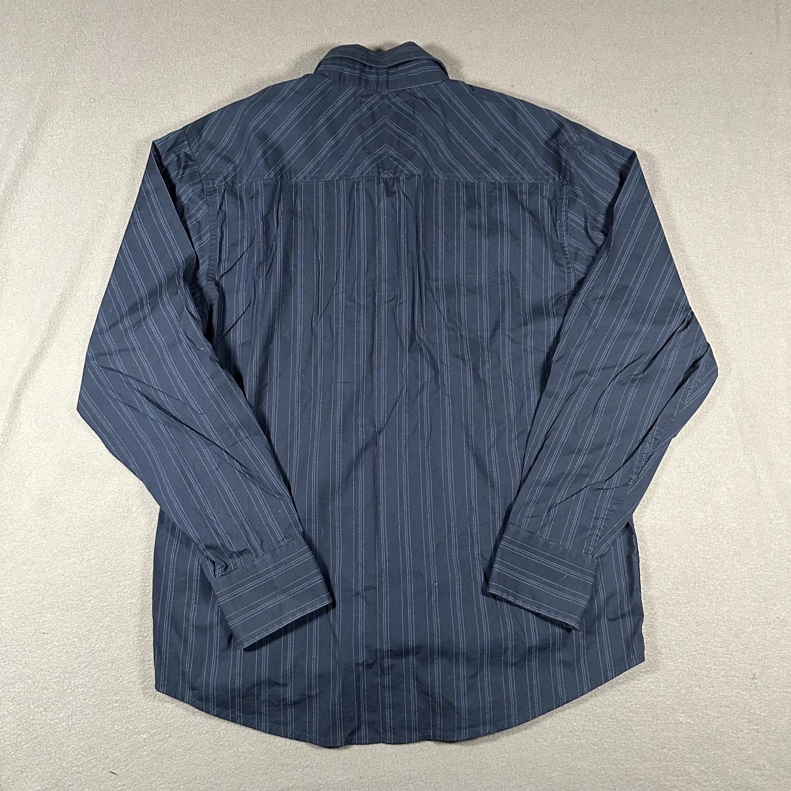 Other y2k Men button up M Navy Blue Graphic Embroidered pinstripe Size US XL / EU 56 / 4 - 2 Thumbnail