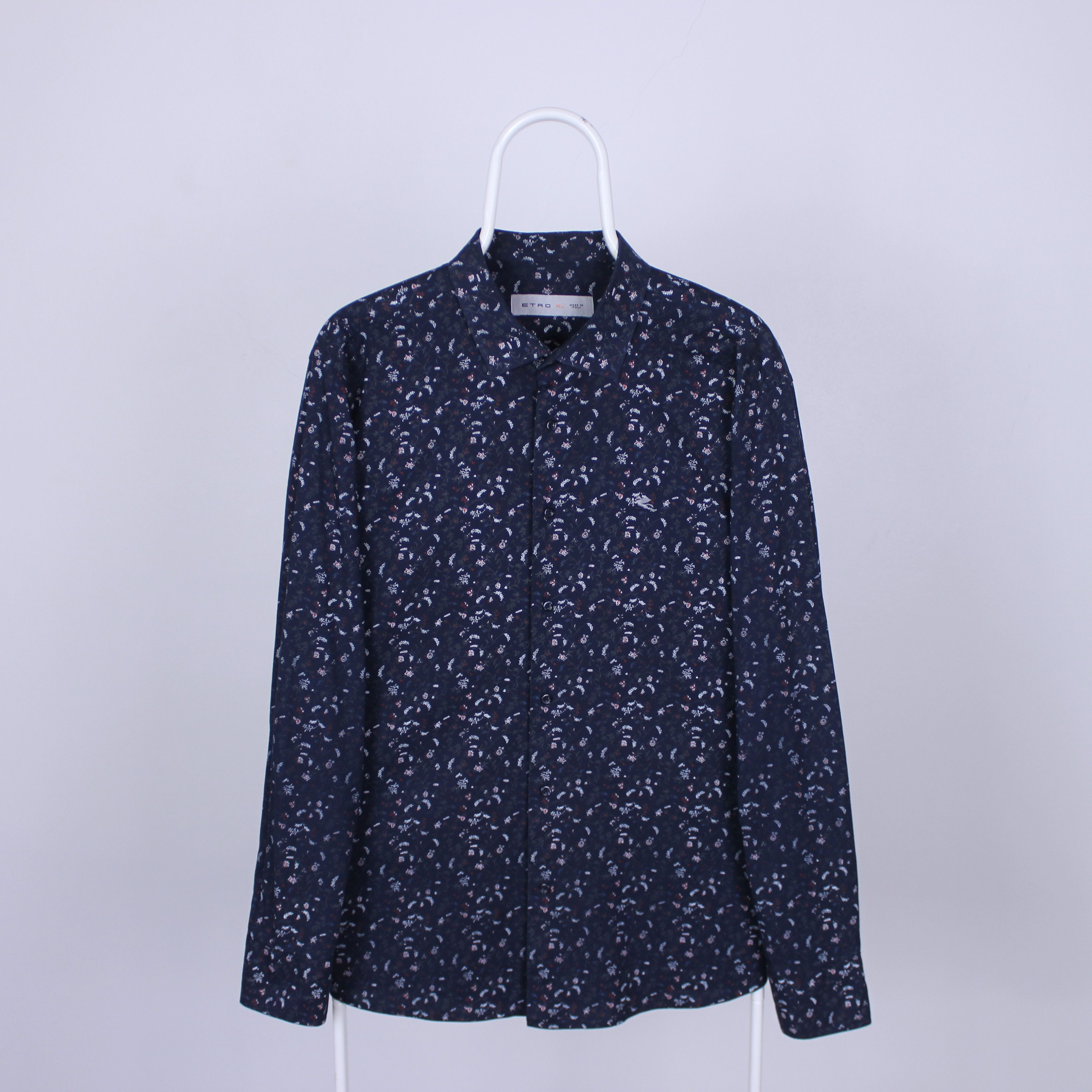 Etro Etro shirt button ups L XL navy blue multi flowers Size US L / EU 52-54 / 3 - 10 Thumbnail