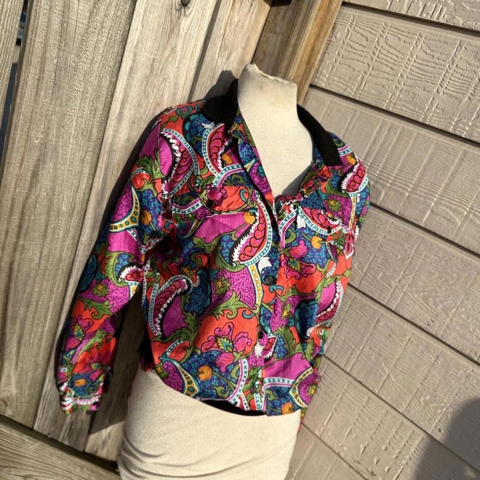Other Vintage Floral Print Shirt Lauren Lee SilkyM/L. Size M / US 6-8 / IT 42-44 - 1 Thumbnail