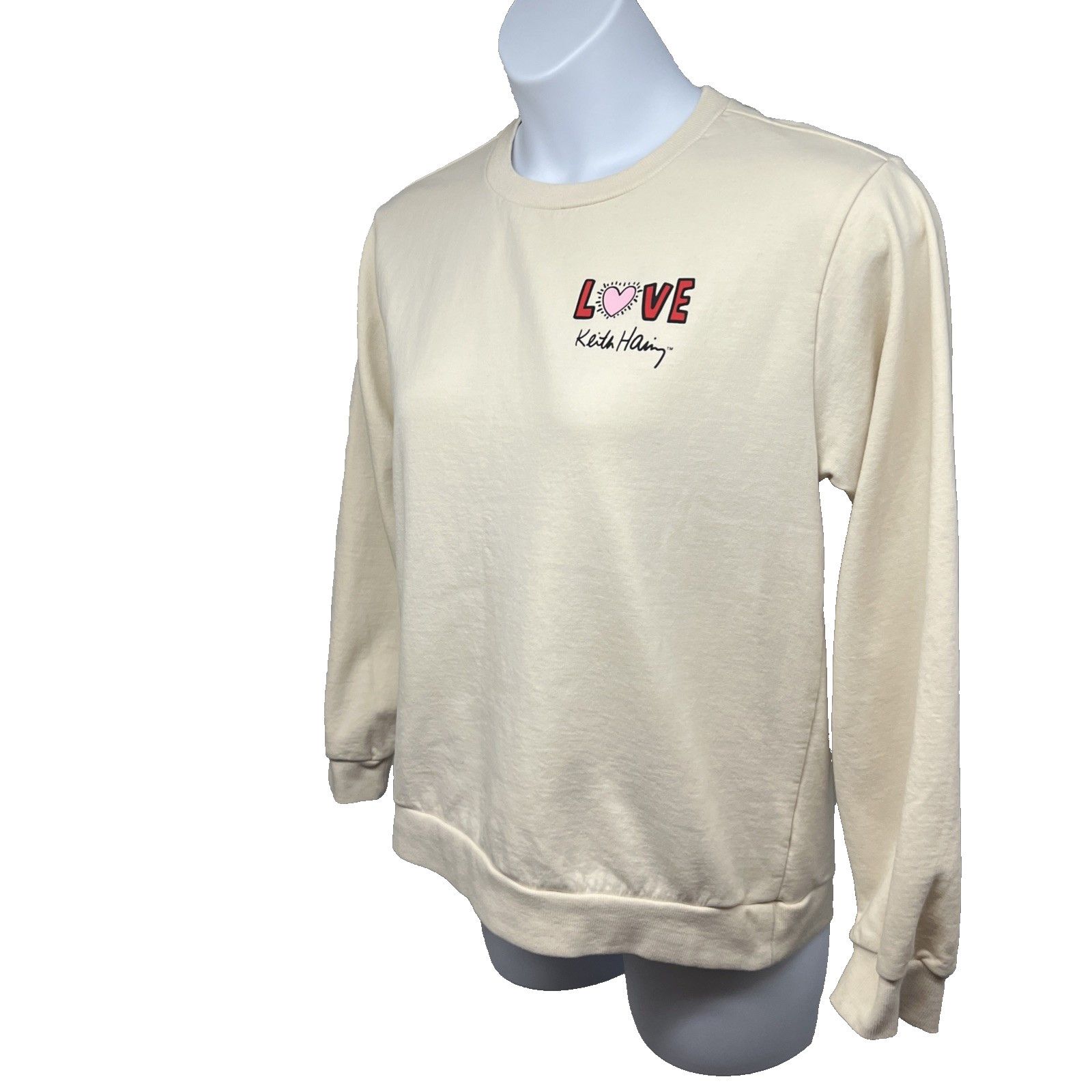 Keith Haring Keith Haring Dancing Heart Beige Graphic Sweatshirt Large Size L / US 10 / IT 46 - 3 Thumbnail