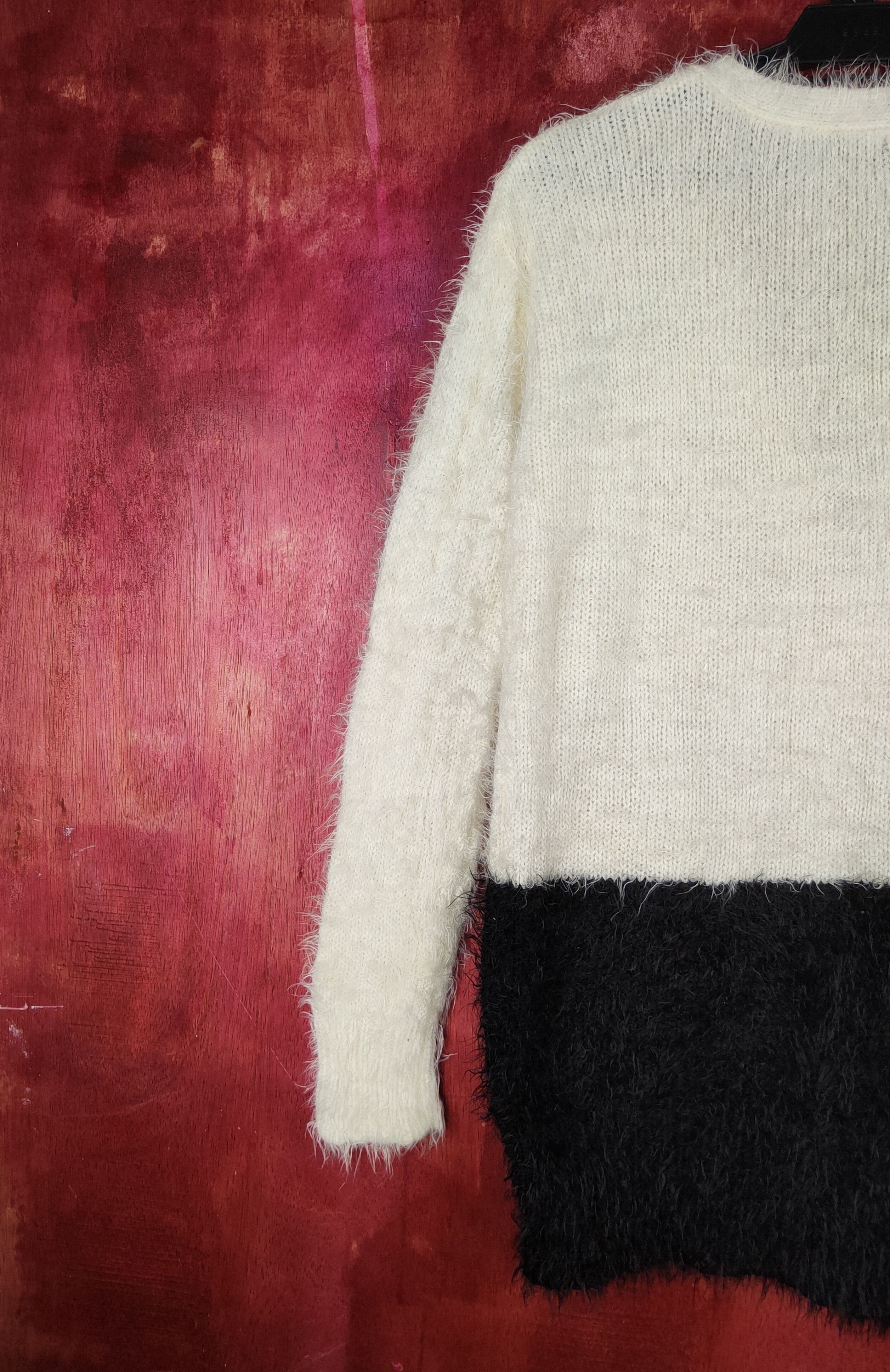 Homespun Knitwear Sureve Black Shag Shaggy Fur Mohair Knitwear Cardigan #S2069 Size M / US 6-8 / IT 42-44 - 8 Thumbnail