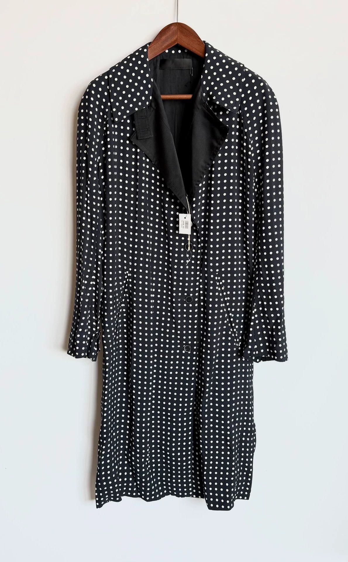 Haider Ackermann Haider Ackermann Black & White Polka Dot Silk Trench Coat M Size M / US 6-8 / IT 42-44 - 1 Thumbnail
