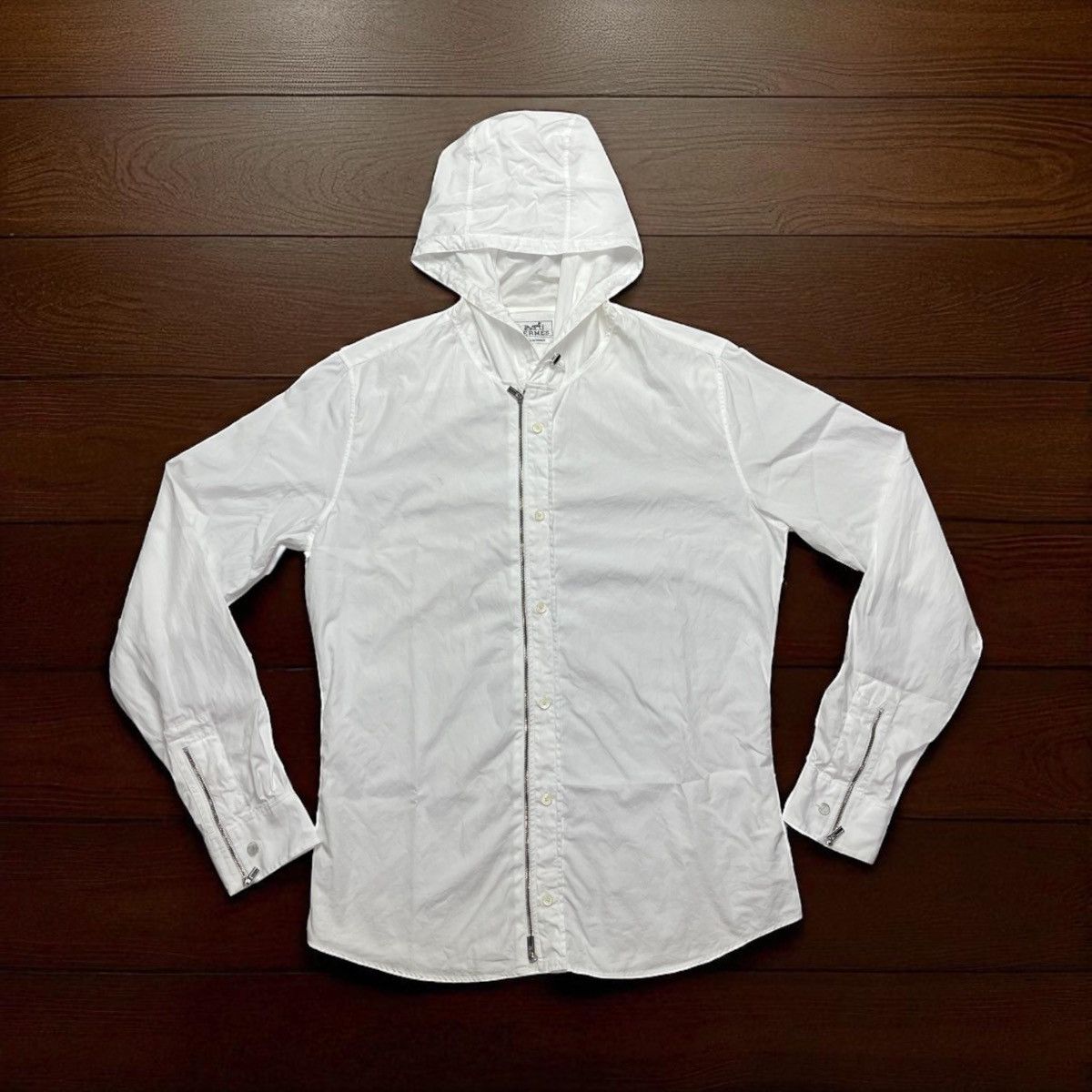 Hermes Hermes Long Sleeve Shirt with Hoodie Size US M / EU 48-50 / 2 - 1 Thumbnail