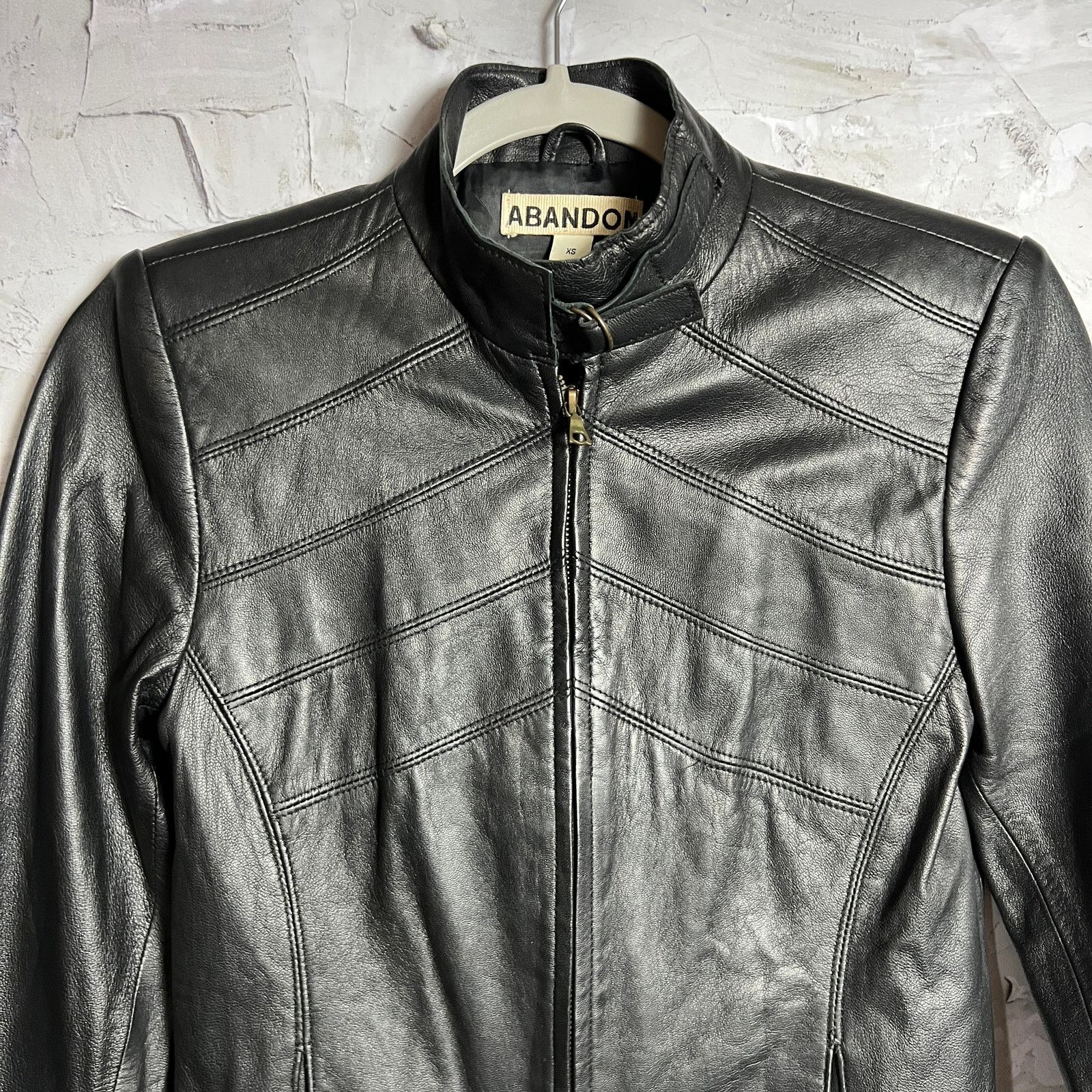 Other Abandon Italian Leather Moto Jacket Black Lace-Up XS Size XS / US 0-2 / IT 36-38 - 7 Thumbnail