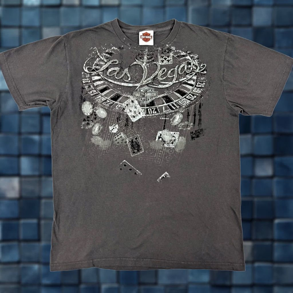 Harley Davidson Harley-Davidson RK Stratman Short Sleeve Shirt Men M Gray Silver Vegas Logo T-Shirt 41 Chest Cotton Size US M / EU 48-50 / 2 - 1 Thumbnail