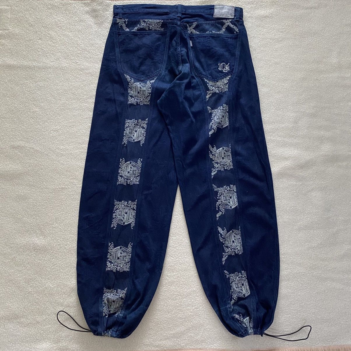 If Six Was Nine × Japanese Brand × Vintage Vintage Juvenile Delinquent Baggy Wide Denim Pants w39 Size US 39 - 1 Thumbnail