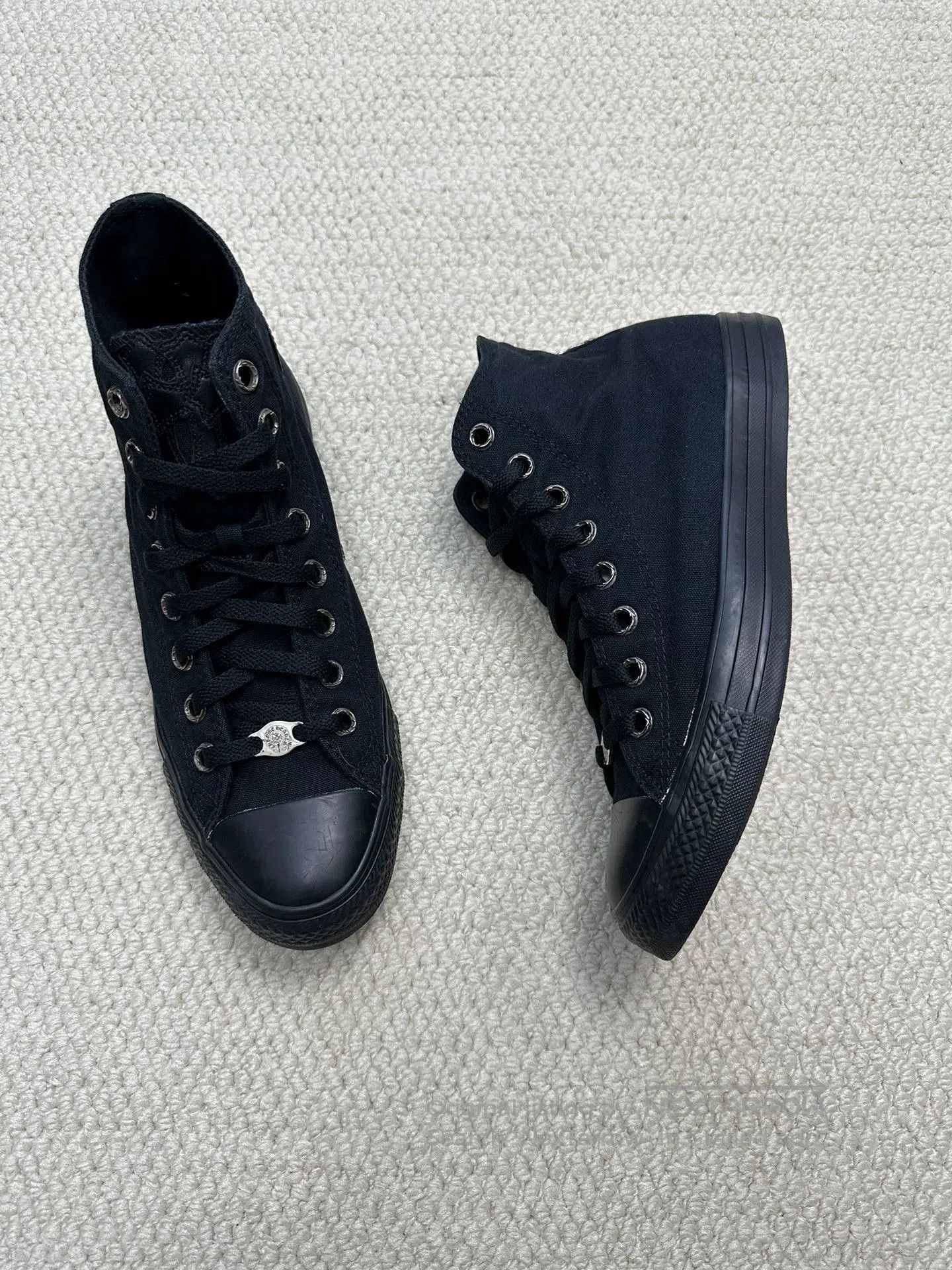 Chrome Hearts Chrome Hearts Converse All Black Sneakers. Size US 9.5 / EU 42-43 - 3 Thumbnail