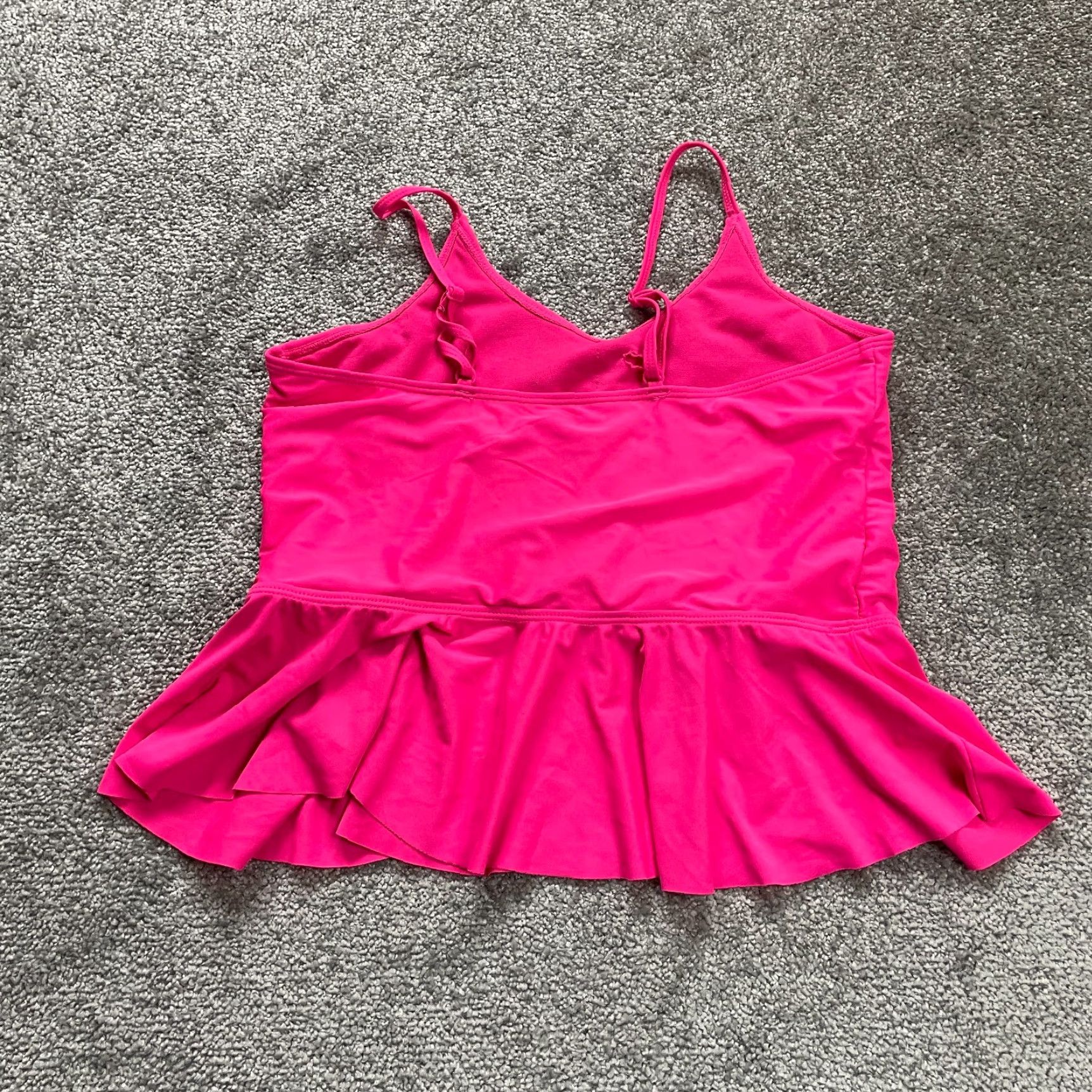 Vintage VINTAGE Unbranded Women's Tankini Swimsuit S Solid Pink Summer Beach Adjustable Strap Size ONE SIZE - 2 Thumbnail