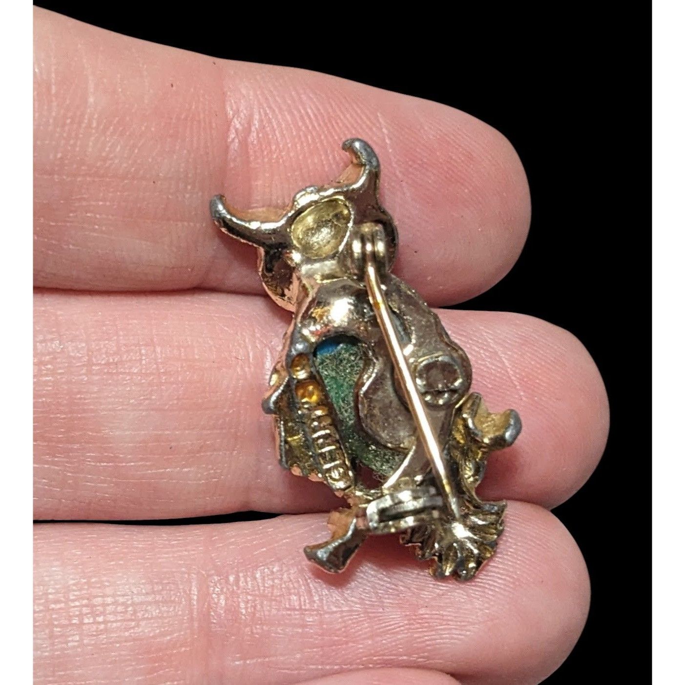 Other Vintage Gerrys Gold Tone Faux Turquoise Owl Brooch Size ONE SIZE - 3 Thumbnail