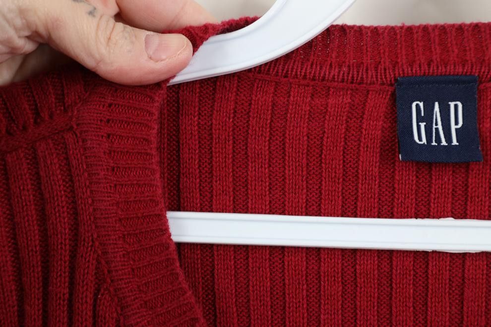 Gap Vintage 90s Gap Cotton Ribbed Knit Crewneck Sweater Red Size US XXL / EU 58 / 5 - 6 Thumbnail