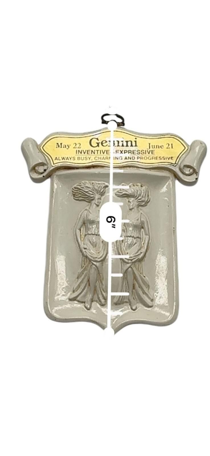 Gemini Vintage Gemini Wall Plaque Plastic Zodiac Sign Decorative Size ONE SIZE - 7 Thumbnail