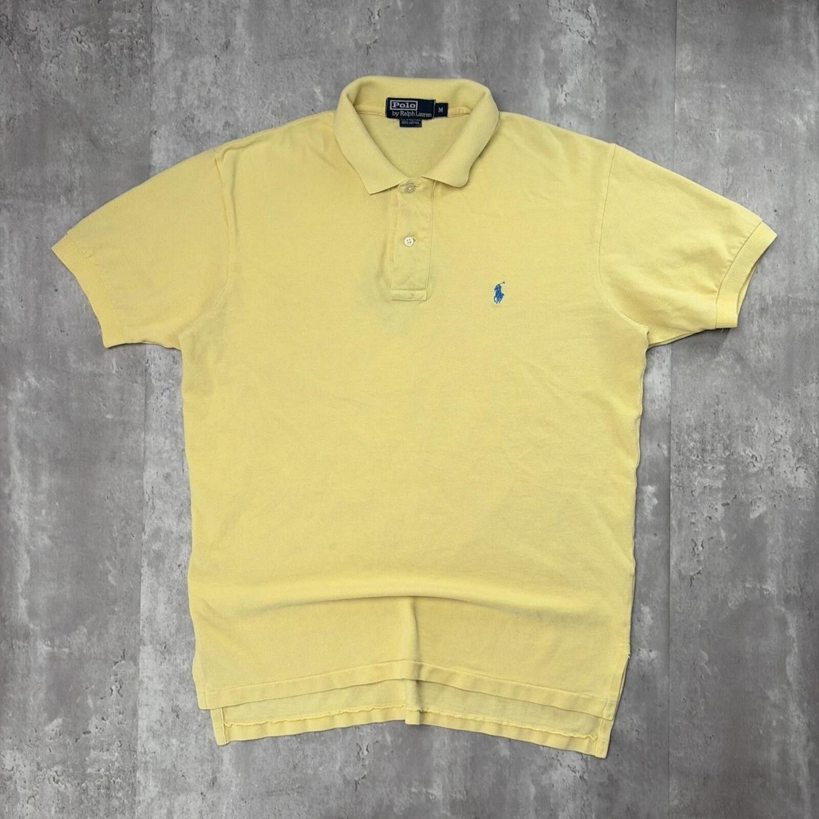 Polo Ralph Lauren Vintage 90’s Yellow Polo Ralph Lauren Skater Polo Shirt Size US M / EU 48-50 / 2 - 1 Thumbnail