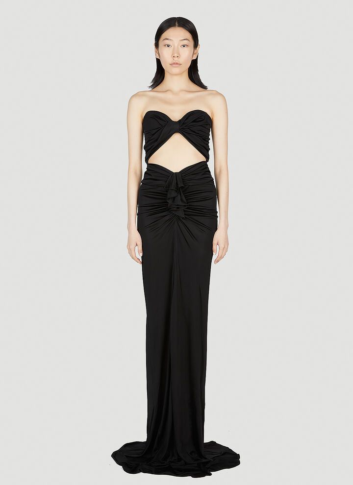 Saint Laurent Paris o1tp1o1224 Cut Out Bustier Fress In Jersey in Black Size M / US 6-8 / IT 42-44 - 1 Thumbnail